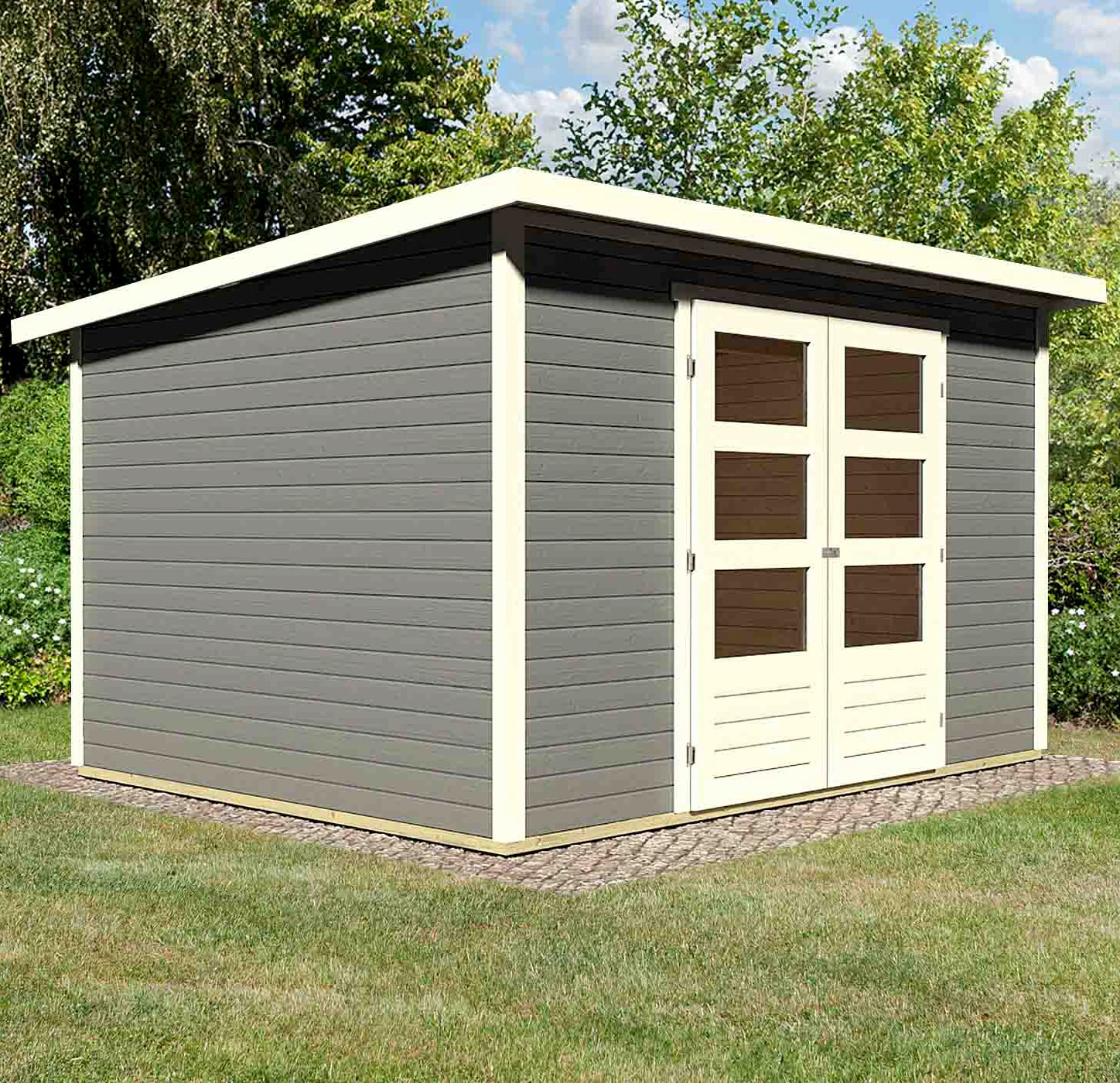 Karibu Gartenhaus »Stockach 5«, (Set), naturbelassen oder terragrau
