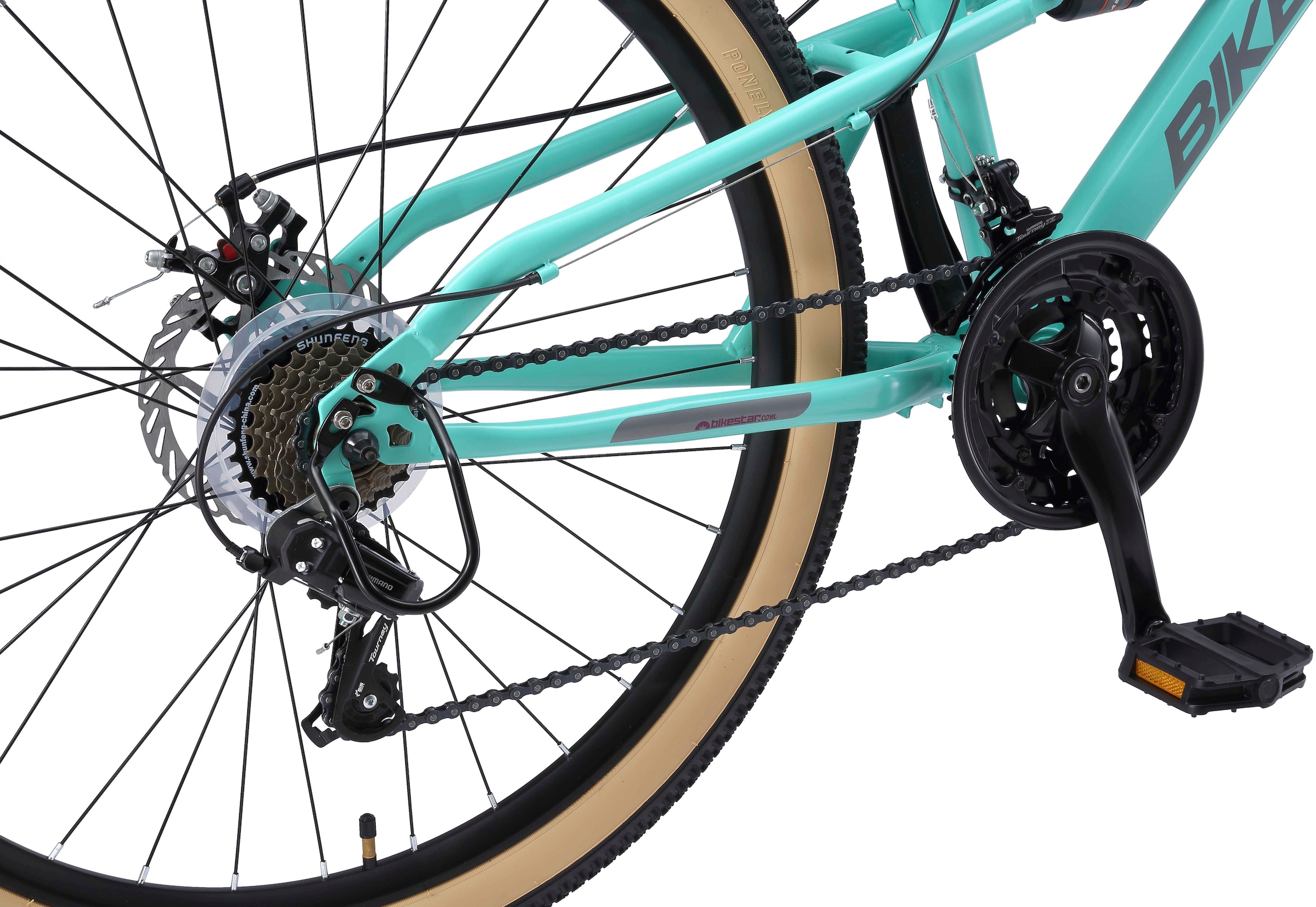 Bikestar Mountainbike 21 Gang Shimano RD-TY300 Schaltwerk Kettenschaltung für Damen und Herren, Kettenschaltung