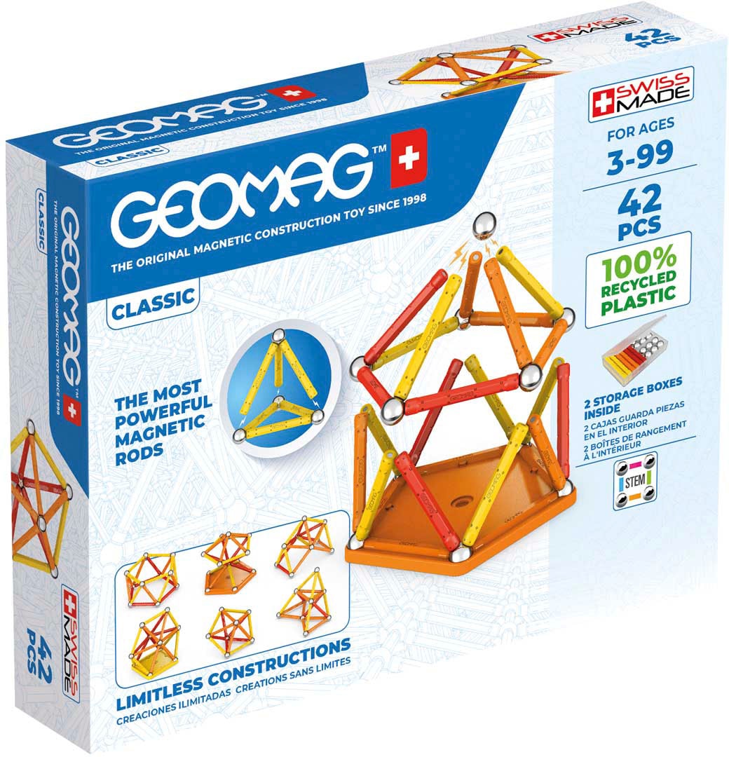 Magnetspielbausteine »GEOMAG™ Classic, Recycled«, (42 St.), aus recyceltem Material;...
