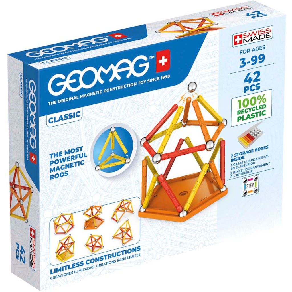 Geomag™ Magnetspielbausteine »GEOMAG™ Classic, Recycled«, (42 St.), aus recyceltem Material; Made in Europe