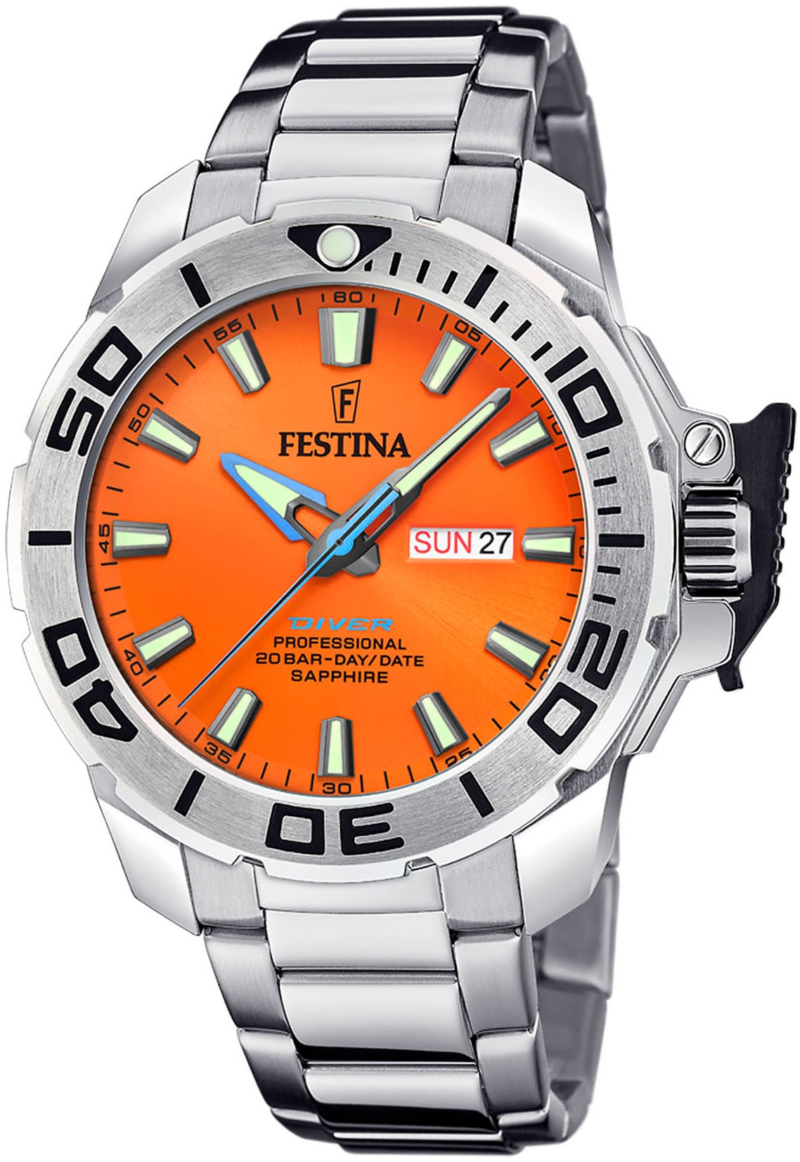 Festina Taucheruhr »The Originals/Diver«, (Set, 2 tlg., mit Wechselband), Armbanduhr, Quarzuhr, Herrenuhr, Geschenkidee, Edelstahlarmband