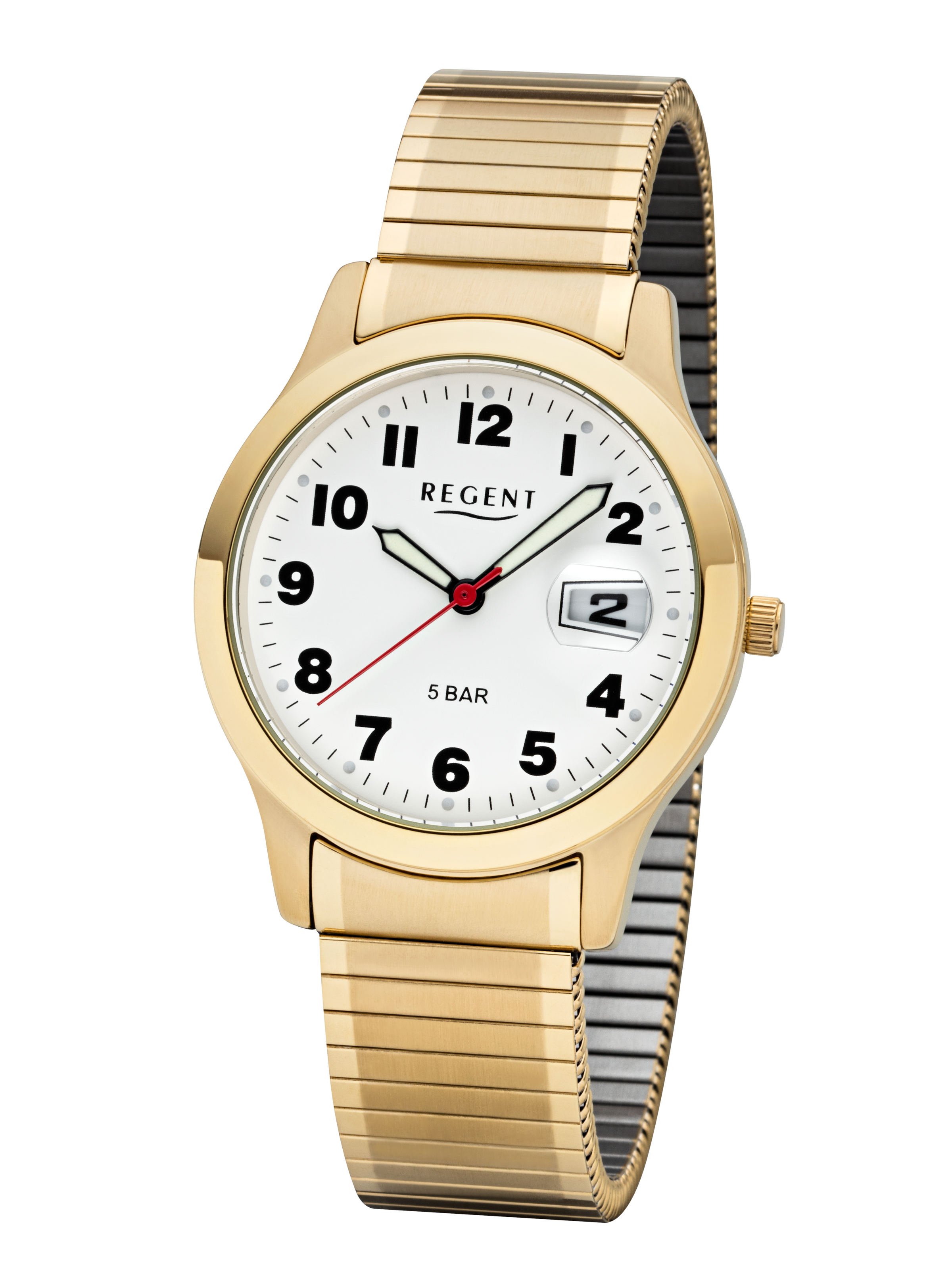 Regent Quarzuhr Armbanduhr, Herrenuhr, Edelstahlarmband, analog, Tag