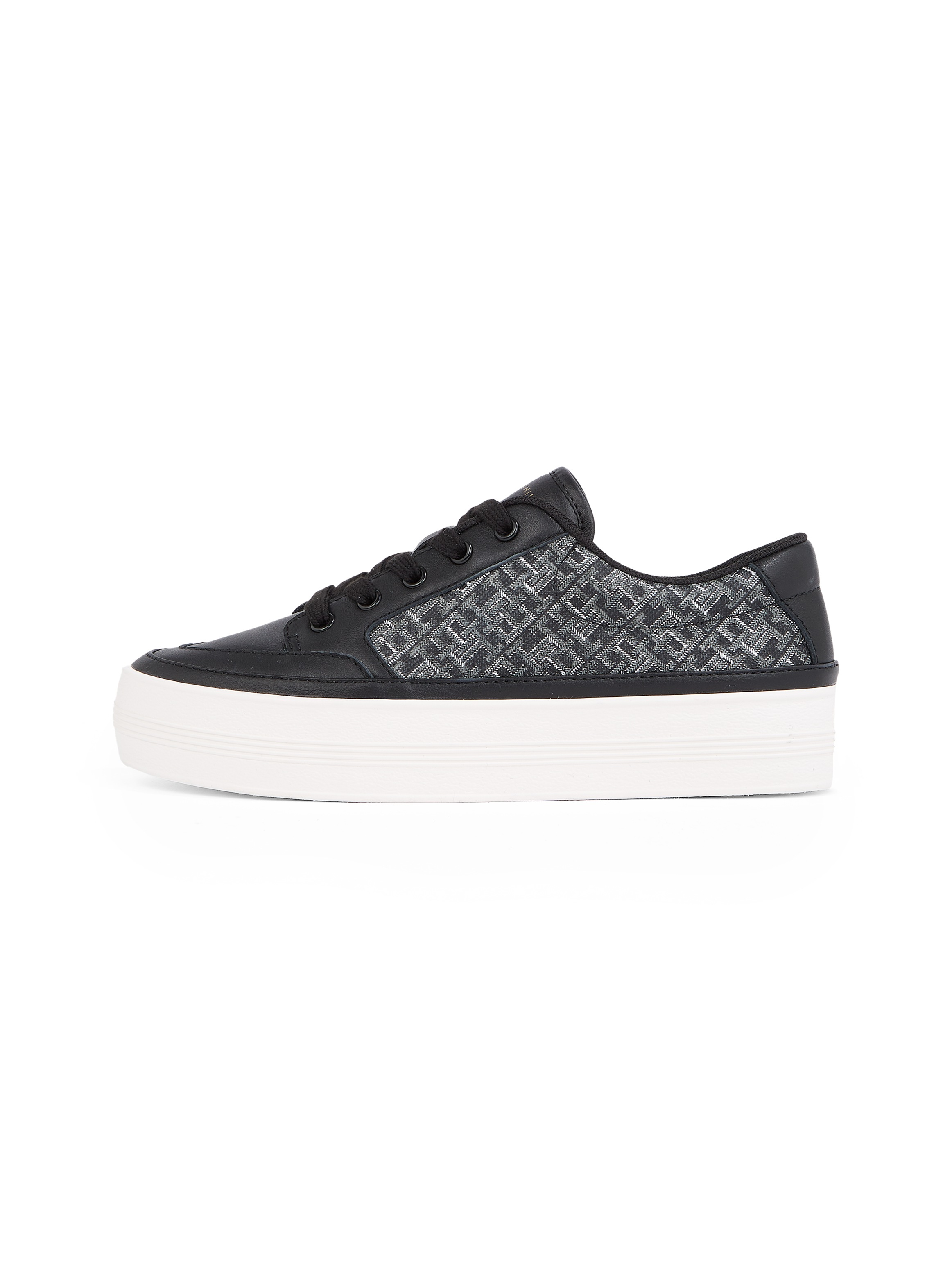 Tommy Hilfiger Plateausneaker »VULC LEATHER SNEAKER MONOGRAM«, Freizeitschuh, Halbschuh, Schnürschuh mit Allover-Logoprint