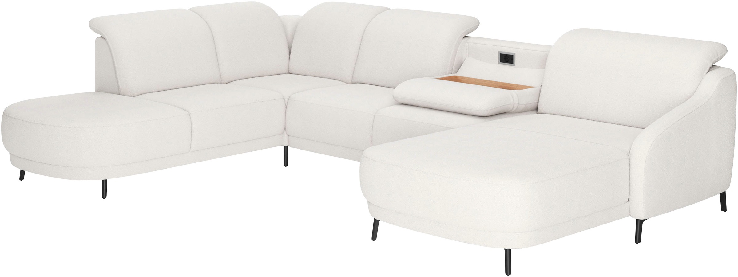 sit&more Wohnlandschaft »Blues U-Form«, inkl. Kopfteilverstellung, wahlweise mit Klapptisch und USB