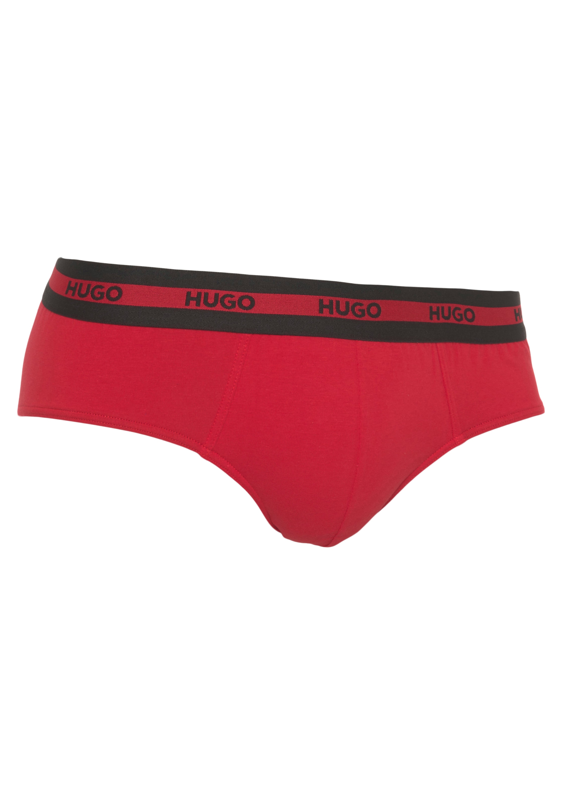 HUGO Underwear Slip, (Packung, 3 St., Im Dreierpack), mit Kontraststreifen und Logoschriftzügen auf dem Bund