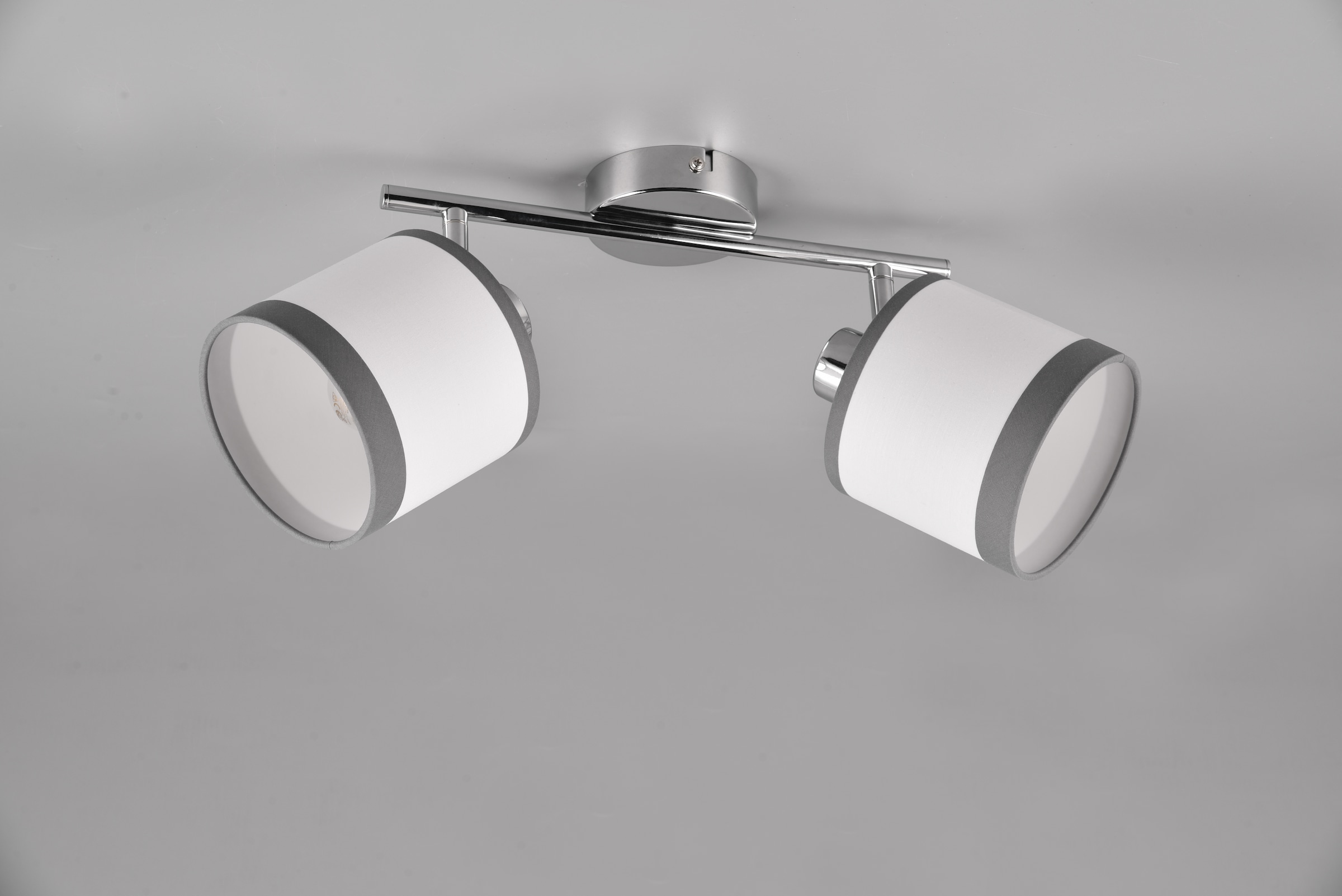 REALITY Leuchten Deckenstrahler »DAVOS, Deckenspot 2-flammig exkl 2xE14 max 10 W Stoffschirm zweifarbig«, 2 flammig, Leuchtmittel E14 | Leuchtmittel wechselbar, Wandspot Deckenspot schwenkbar Leuchtmittel wechselbar Flur Küche