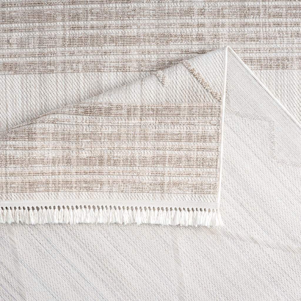 Carpet City Teppich »CLASICO 8931«, rechteckig, 11 mm Höhe, Läufer, Kurzflor, Hochtief-Muster, Boho, Fransen, Wohnzimmer