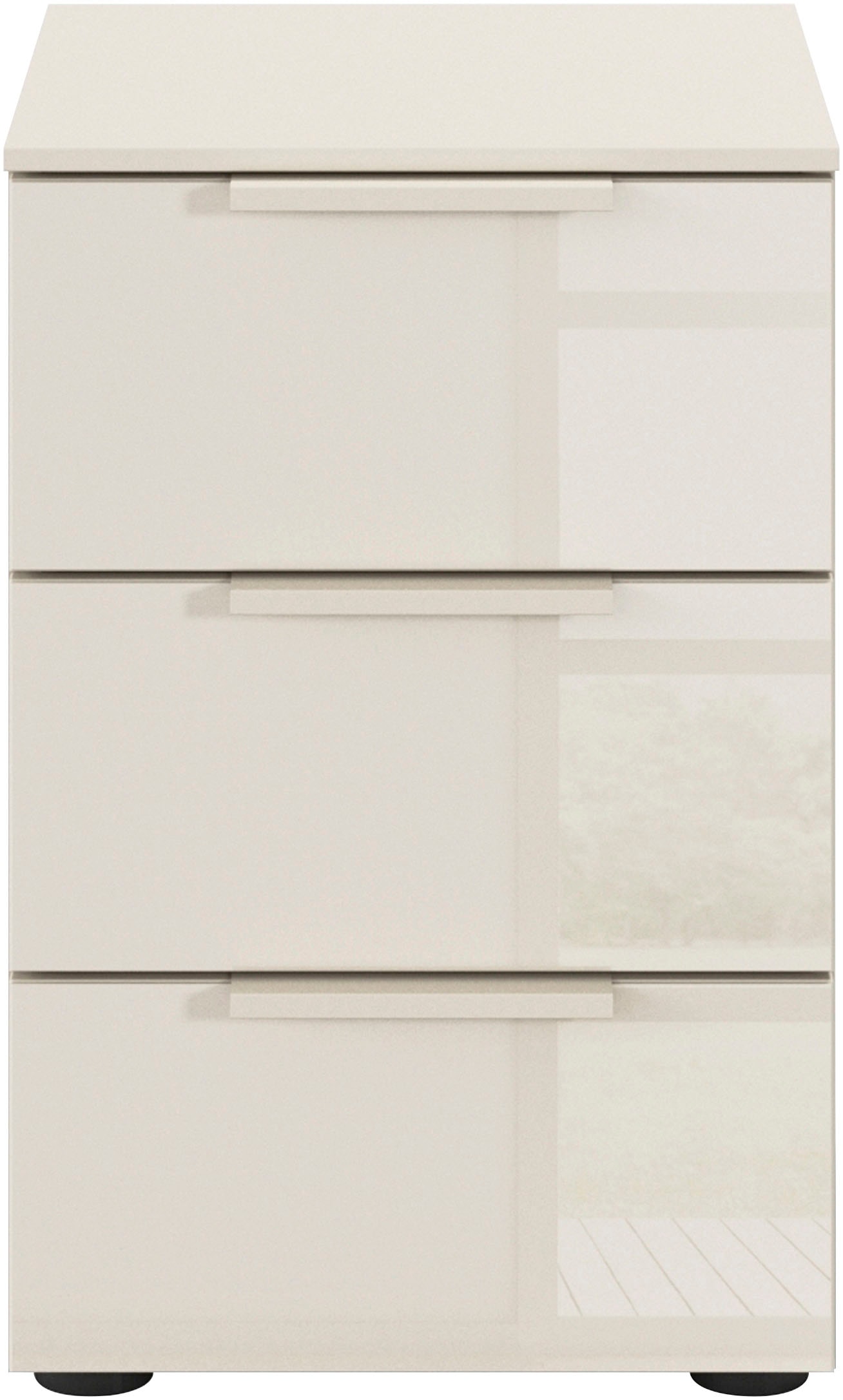 rauch Nachtkommode »Nachttisch Nachtschrank Nachtkonsole FLIPP mit Glasfront« Breite 40 cm,  mit 3 Schubladen und Soft-Close-Funktion sowie Glasfront