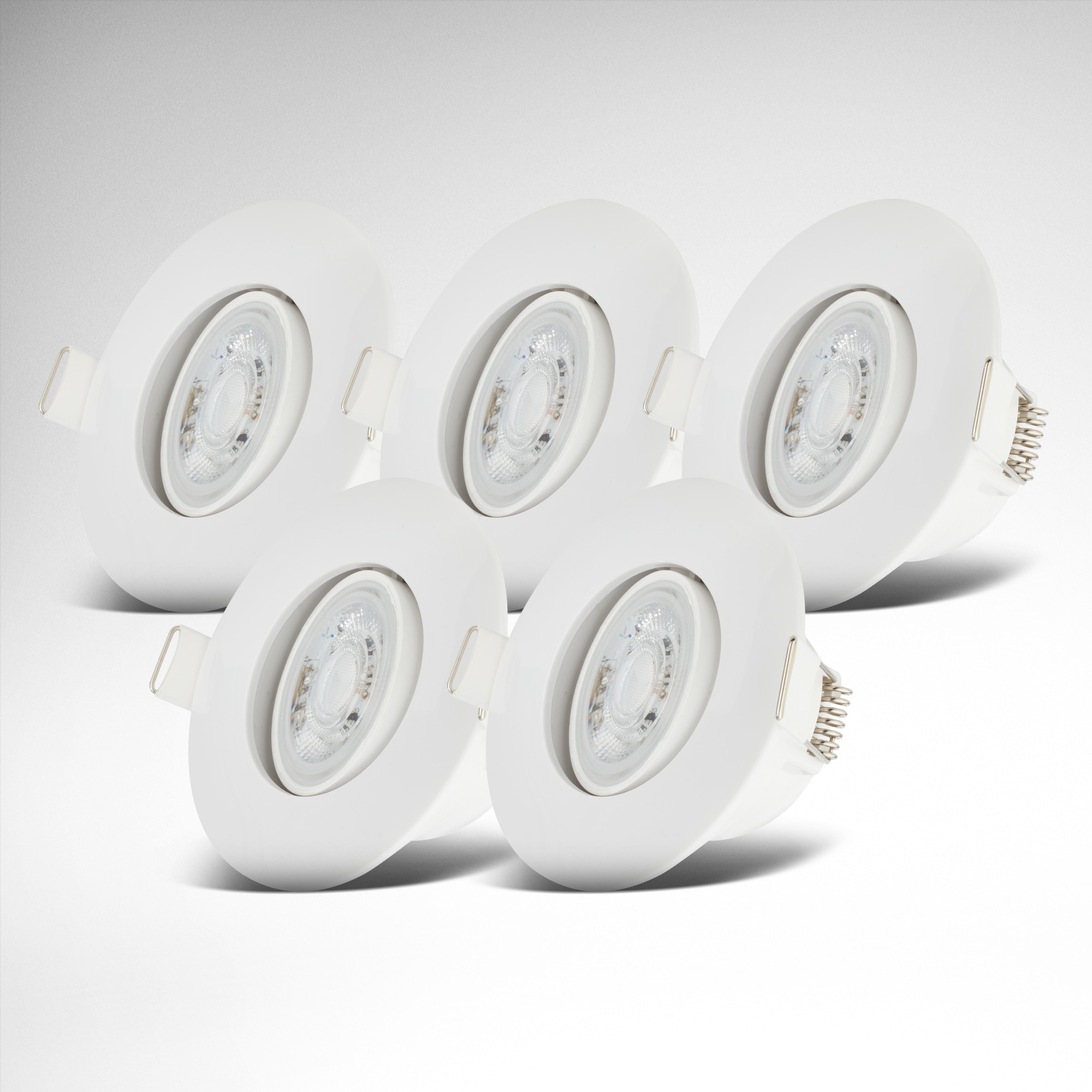 B.K.Licht LED Einbauleuchte »5er Set Bad Einbaustrahler, IP65, Dimmbare Deckenspots«, 1 flammig, Leuchtmittel LED-Modul | LED fest integriert, 3.000K, 480Lm, 4,9W, Kunststoff, 9 x 4,2 cm
