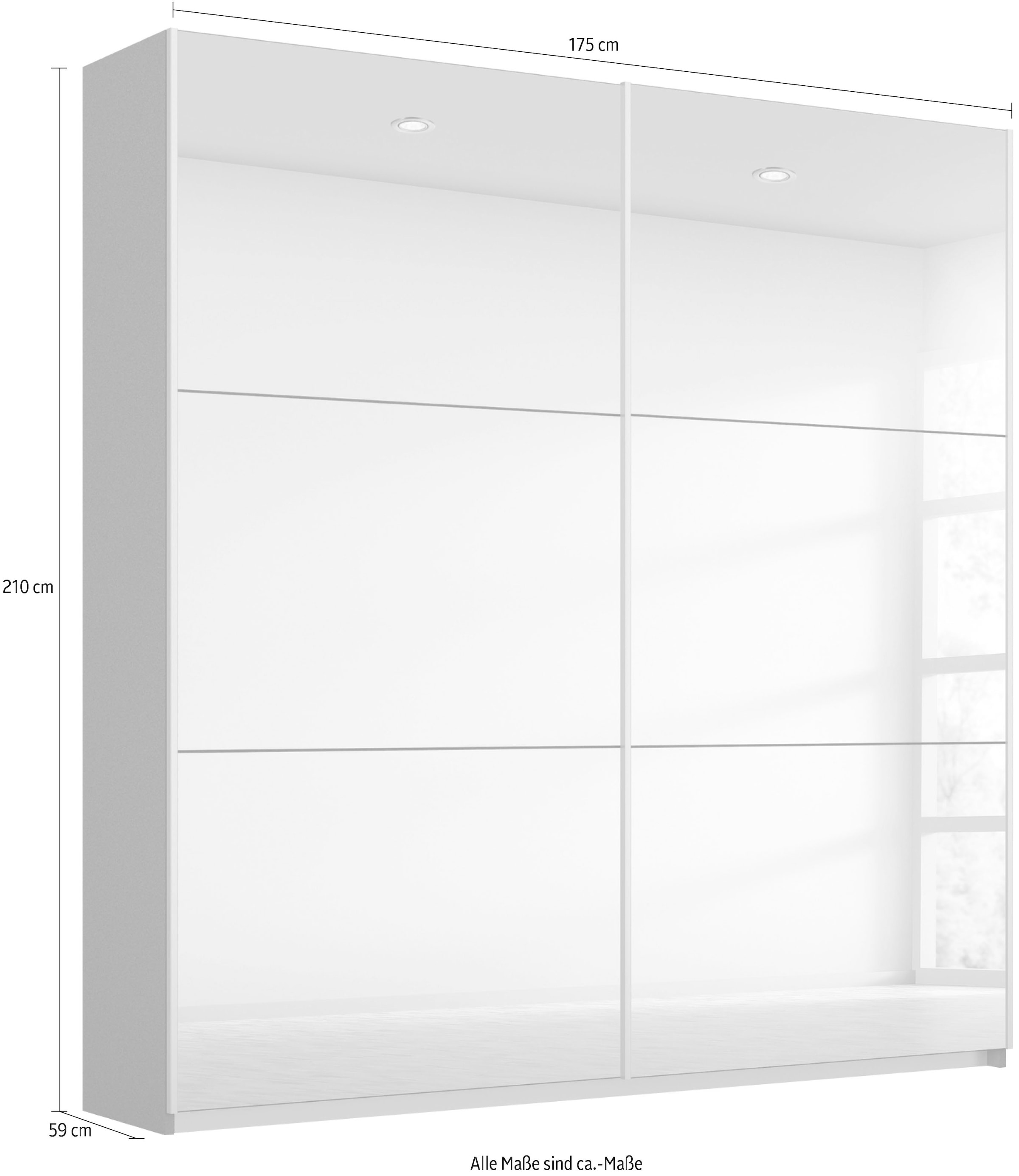 rauch Schwebetürenschrank »Kleiderschrank Schrank Garderobe REFLECT«, inkl. praktischer Innenausstattung mit viel Stauraum MADE IN GERMANY