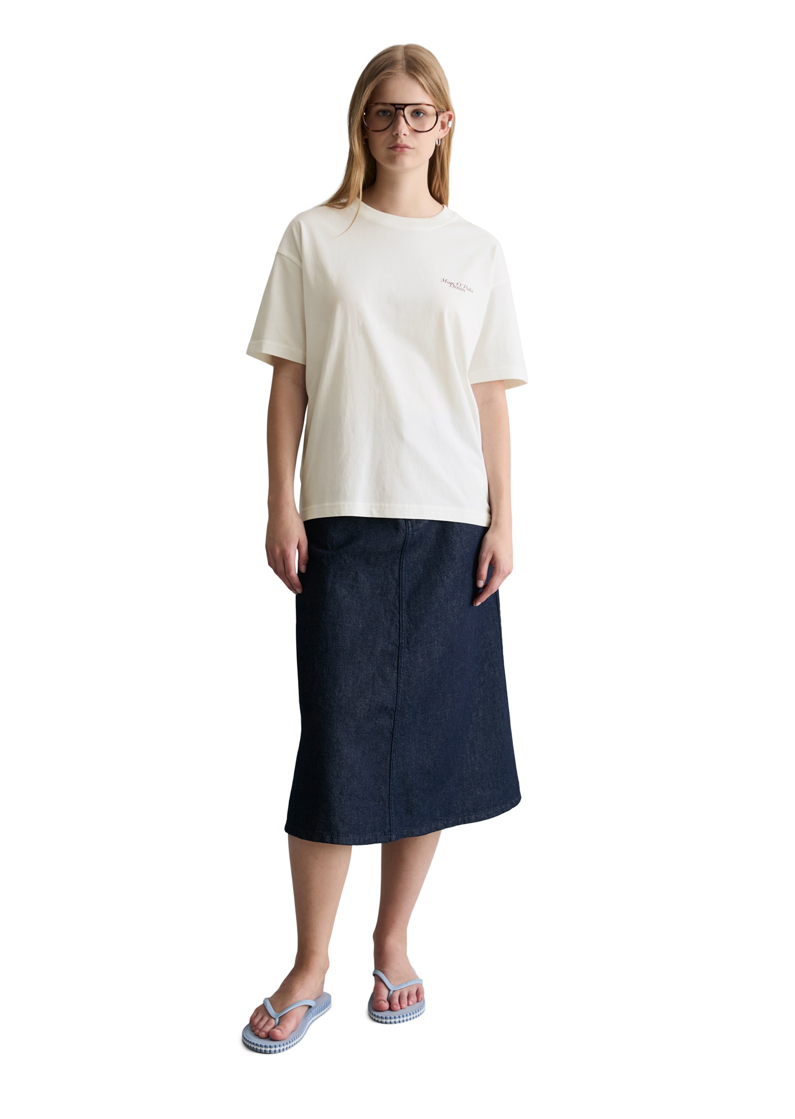 Marc O'Polo DENIM T-Shirt Logo-T-Shirt relaxed aus Organic Cotton