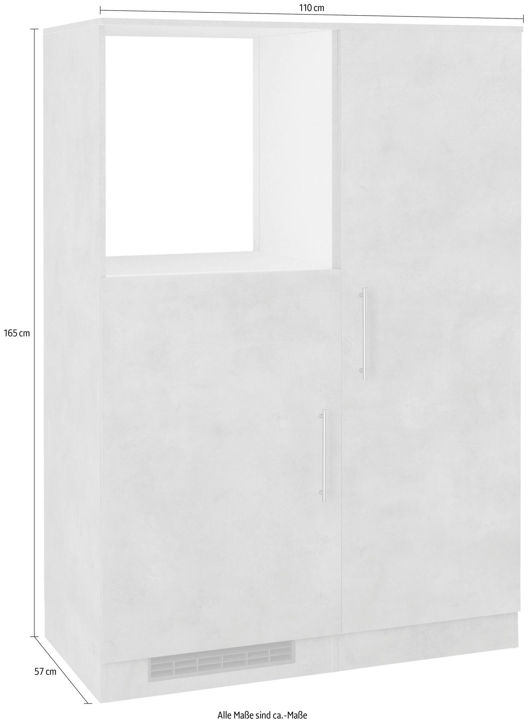 wiho Küchen Küche »"Cali"«, Back-/Kühlmodul, wahlweise mit E-Geräten, Breite 110 cm