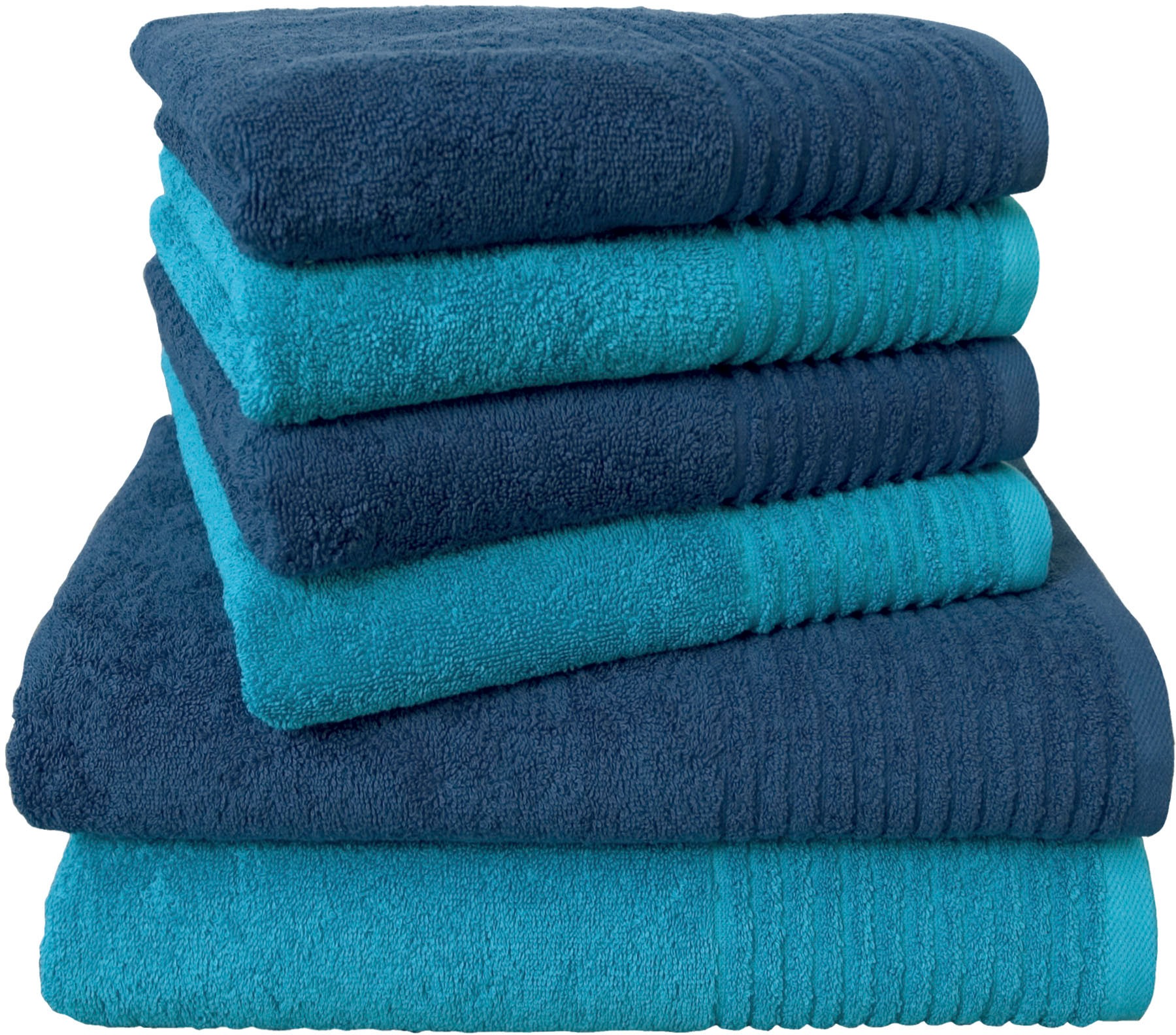 Dyckhoff Handtuch Set »Brillant«, Set, 6 tlg., Walkfrottee, mit Streifenbor günstig online kaufen
