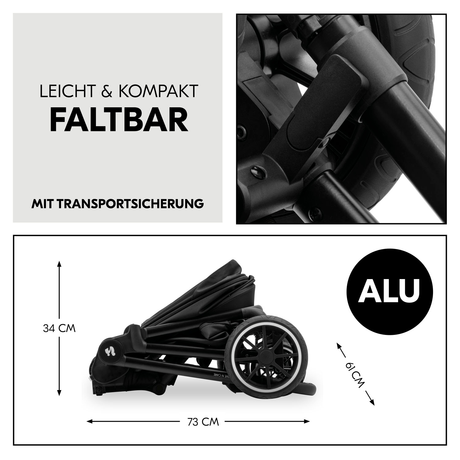 Hauck Kombi-Kinderwagen »Move N Care Set«, 22 kg, belastbar bis 22 kg