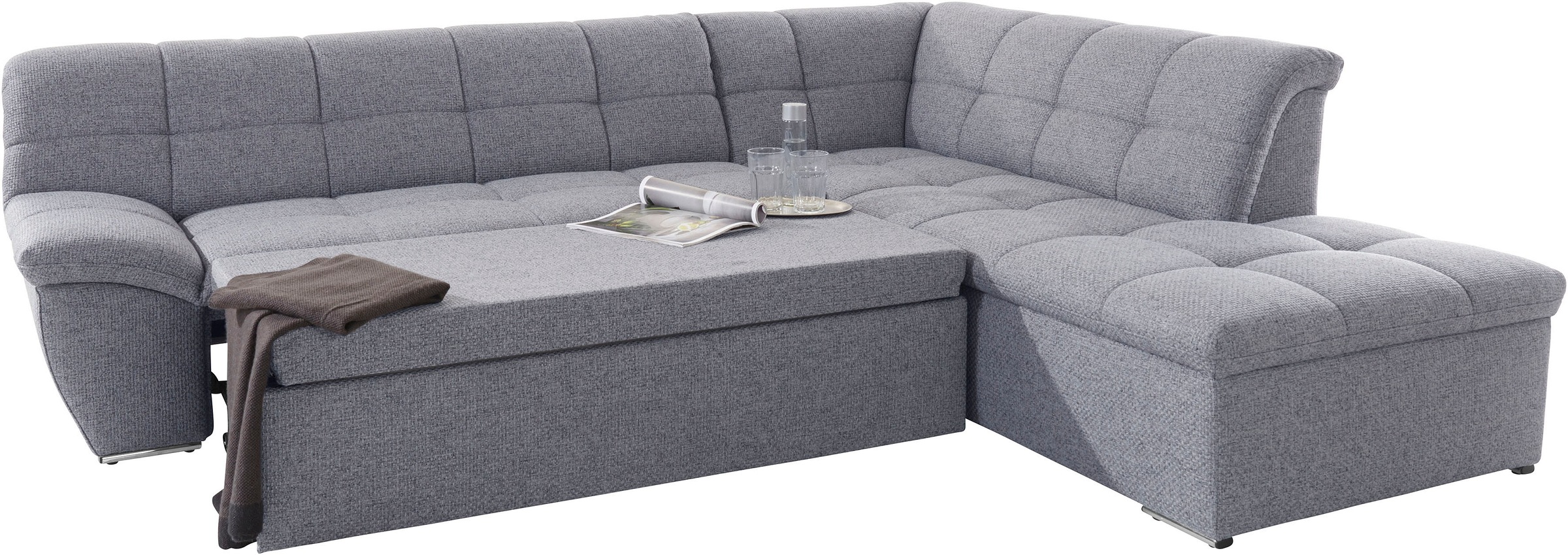 DOMO collection Ecksofa »Lagoa L-Form«, wahlweise mit Bettfunktion, frei im Raum stellbar, große Farbvielfalt