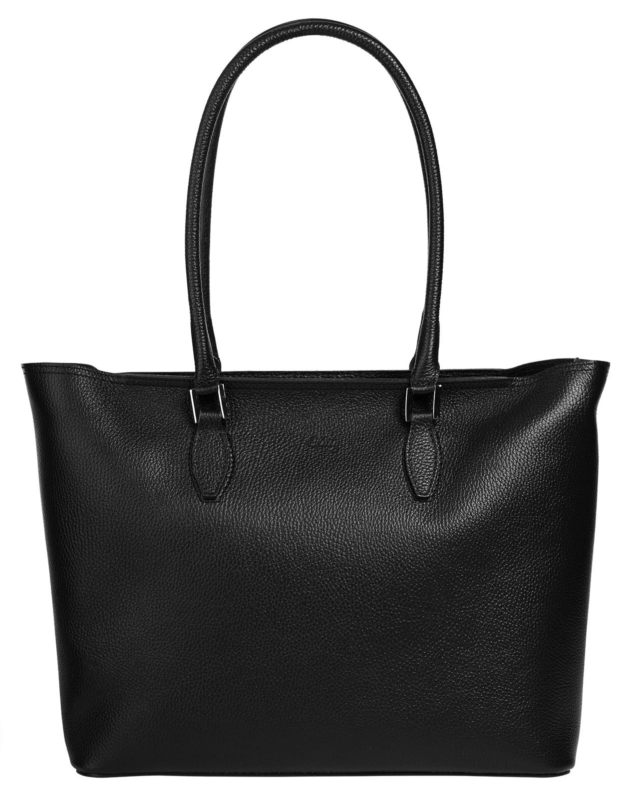 Cluty Damen Shopper echt Leder, Made in Italy schwarz