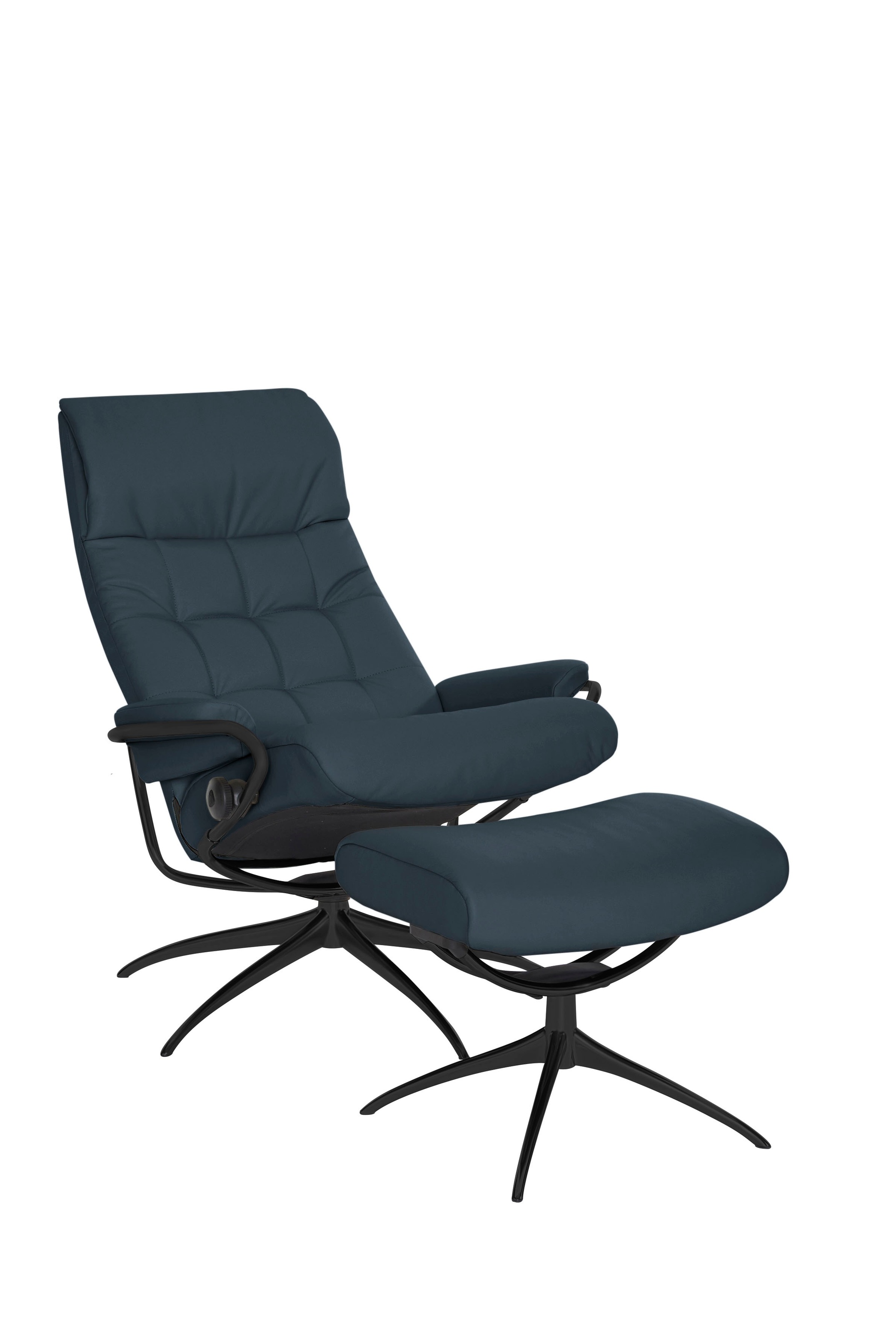 Stressless® Relaxsessel »London«, (Set, Relaxsessel mit Hocker), mit Hocker, High Back, mit Star Base, Gestell Schwarz