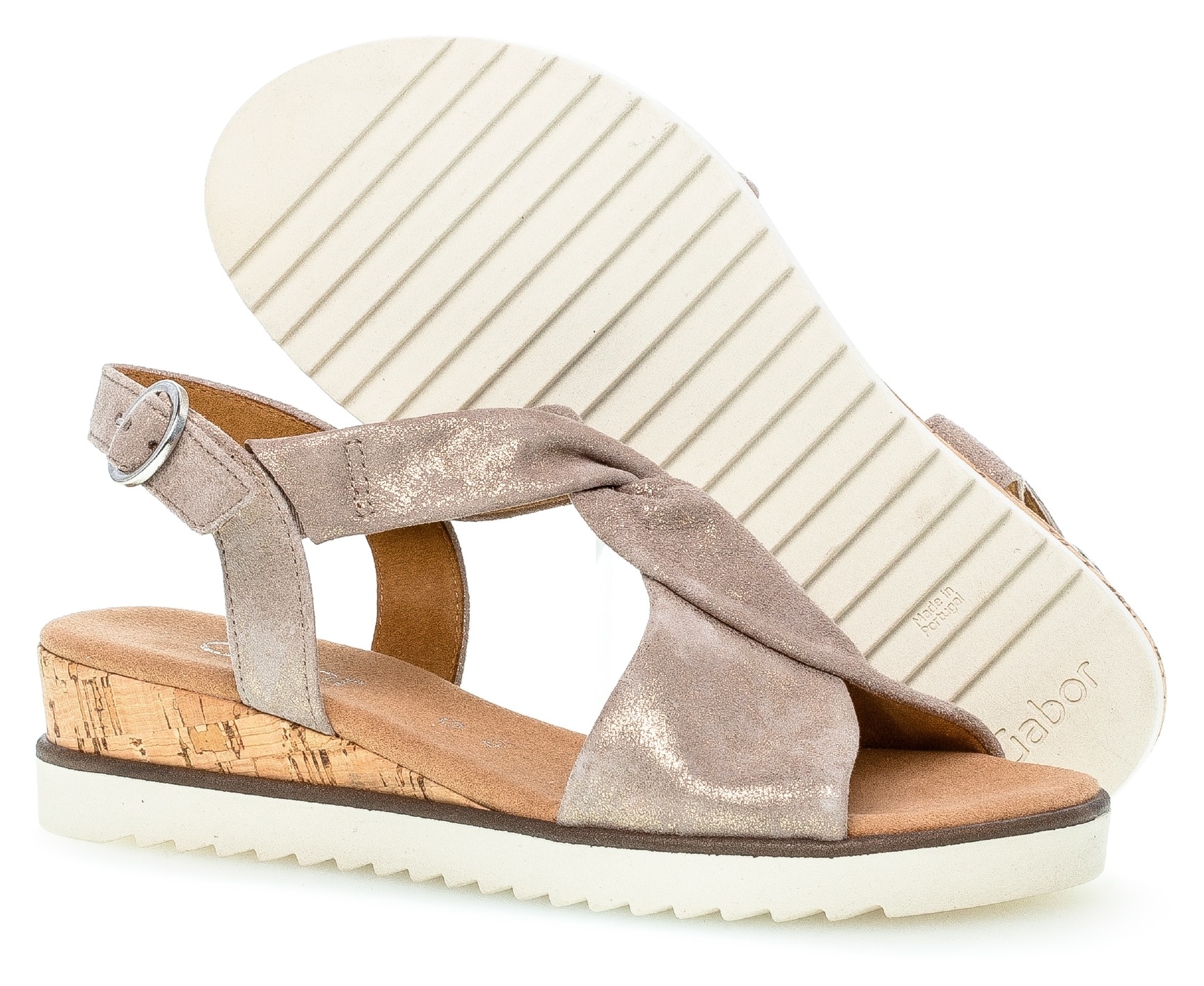 Gabor Keilsandalette »GENUA«, Sommerschuh, Sandale, Keilabsatz, mit Metallic-Effekt
