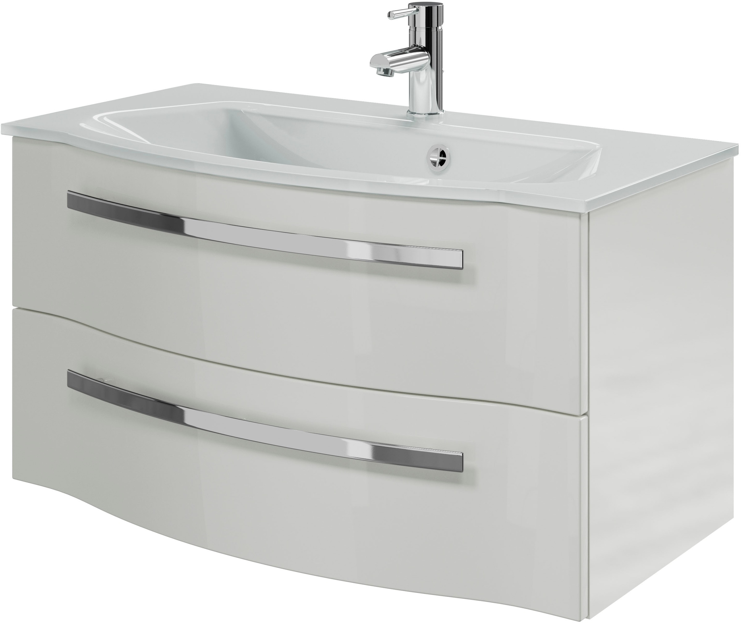 Saphir Badmöbel-Set »Serie 4005, vormontiert, Glaswaschbecken, Spiegelschra günstig online kaufen