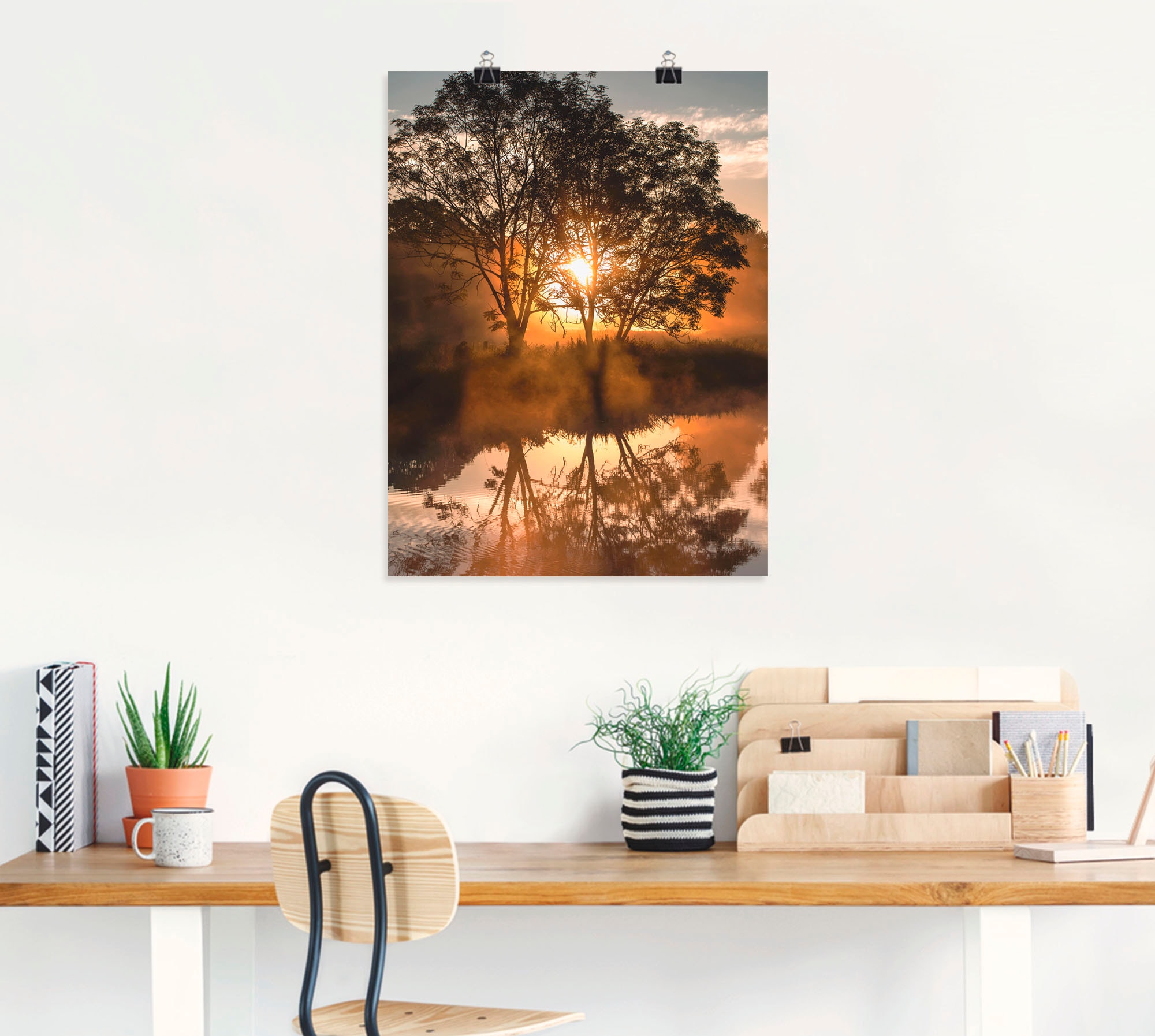 Artland Poster »Früh morgens, wenn der Tag erwacht«, Gewässer, (1 St.), als Alubild, Leinwandbild, Wandaufkleber oder Poster in versch. Größen