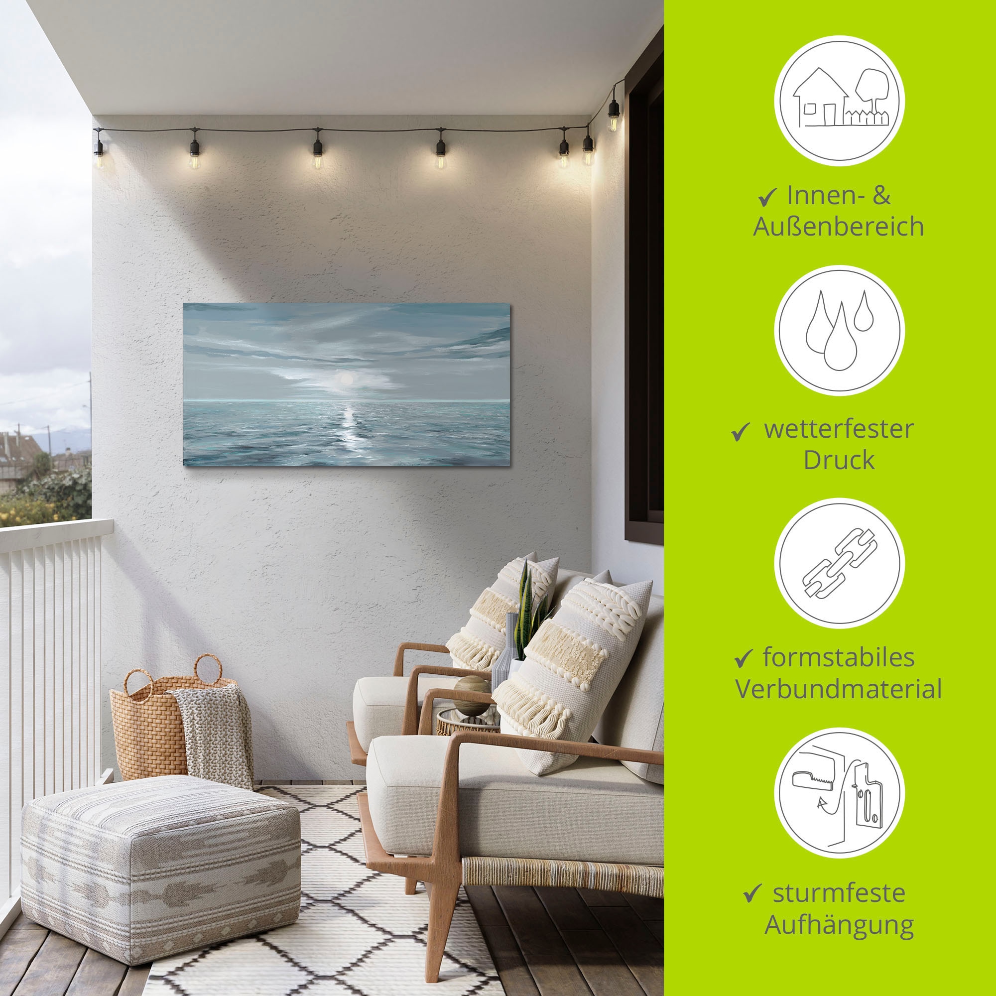 Artland Wandbild »Eisblaues Meer«, Gewässer, (1 St.), als Alubild, Outdoorbild, Leinwandbild, Poster, Wandaufkleber