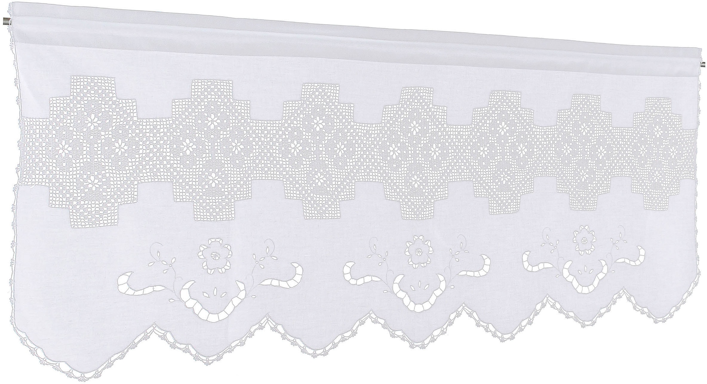 HOSSNER - ART OF HOME DECO Querbehang »Bondone«, (1 St.), Häkelspitze - ECHTE Handarbeit
