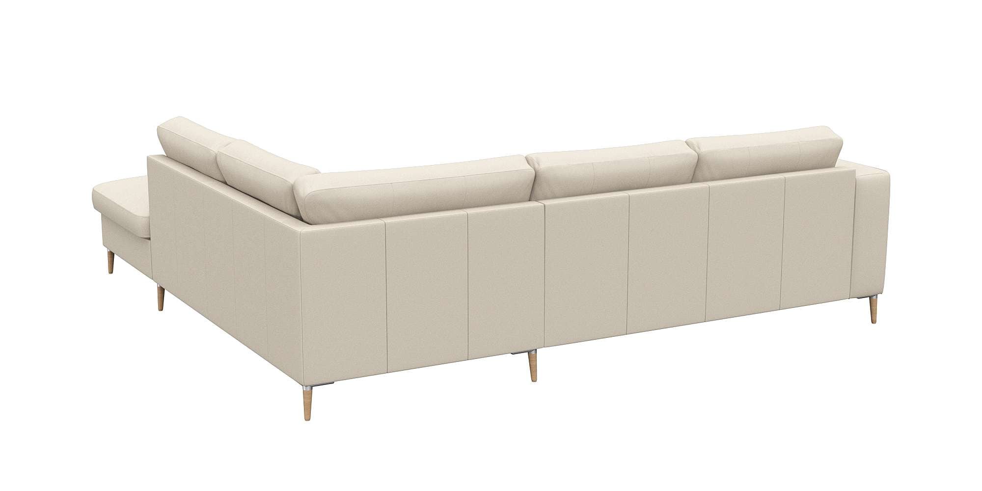 FLEXLUX Ecksofa »Fiore, L-Form«, breite Armlehnen, Füße Alu/Eiche, B/T 241/225 cm, Kaltschaum im Sitz