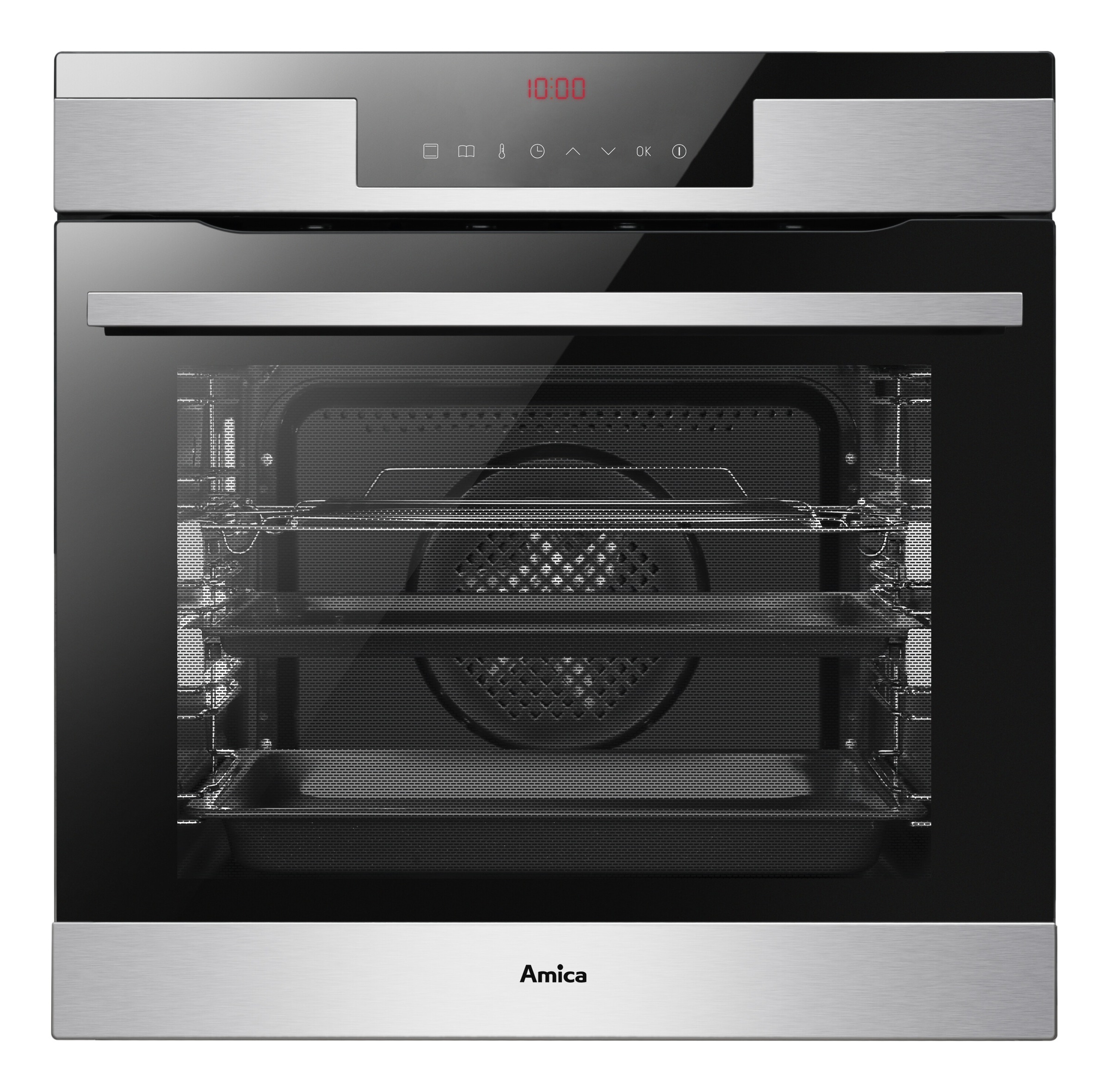 AMICA Pyrolyse Backofen »EBPX 946 610 E« mit 2-fach-Teleskopauszug mit Pyrolyse-Selbstreinigung XXL-Garraum silberfarben