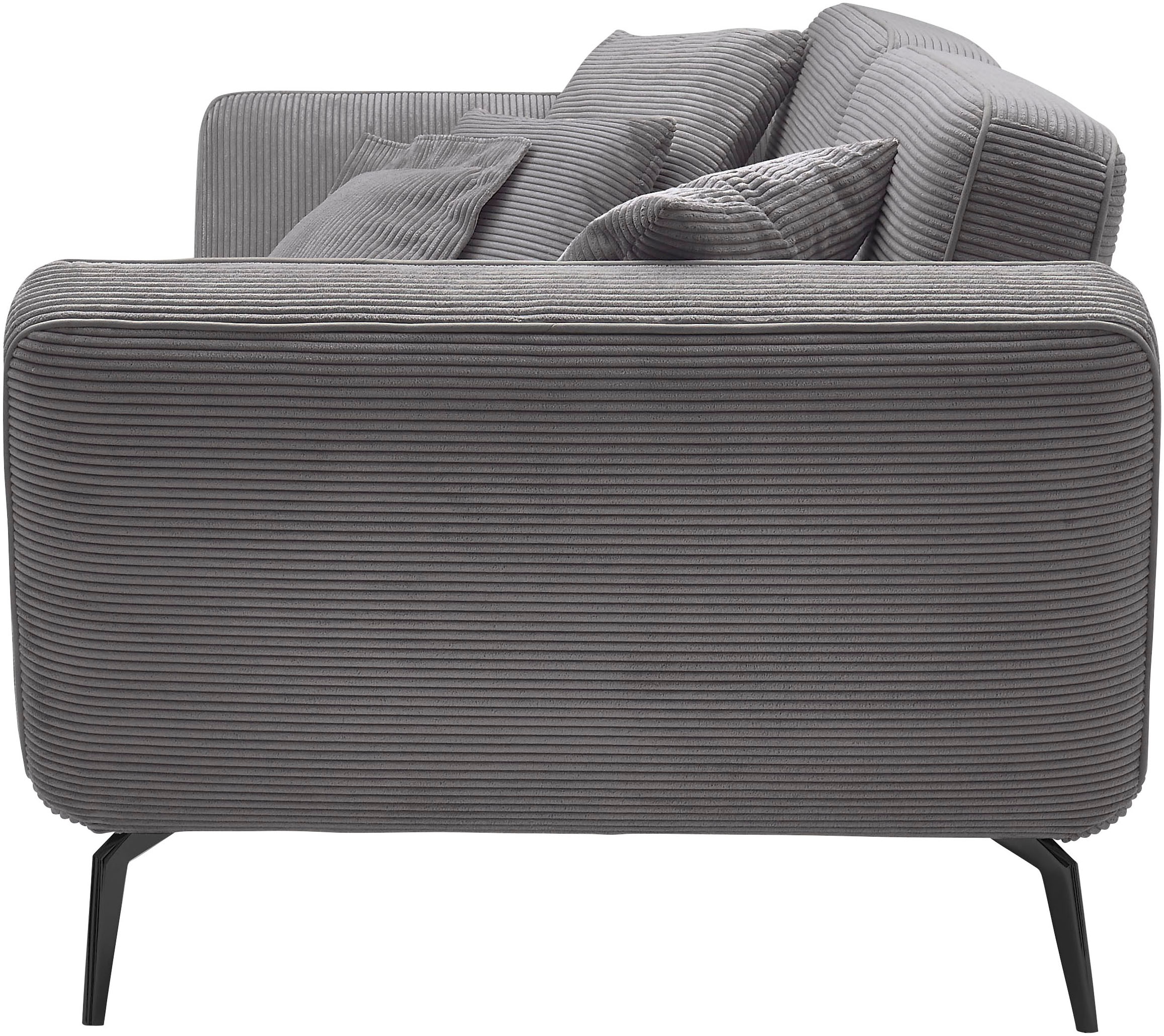 set one by Musterring Big-Sofa »SO 4500 Mega-Sofa, mega bequem, hochwertig verarbeitet«, Füße schwarz matt, wahlweise mit Kopfstütze, Breite 260cm, in Cord