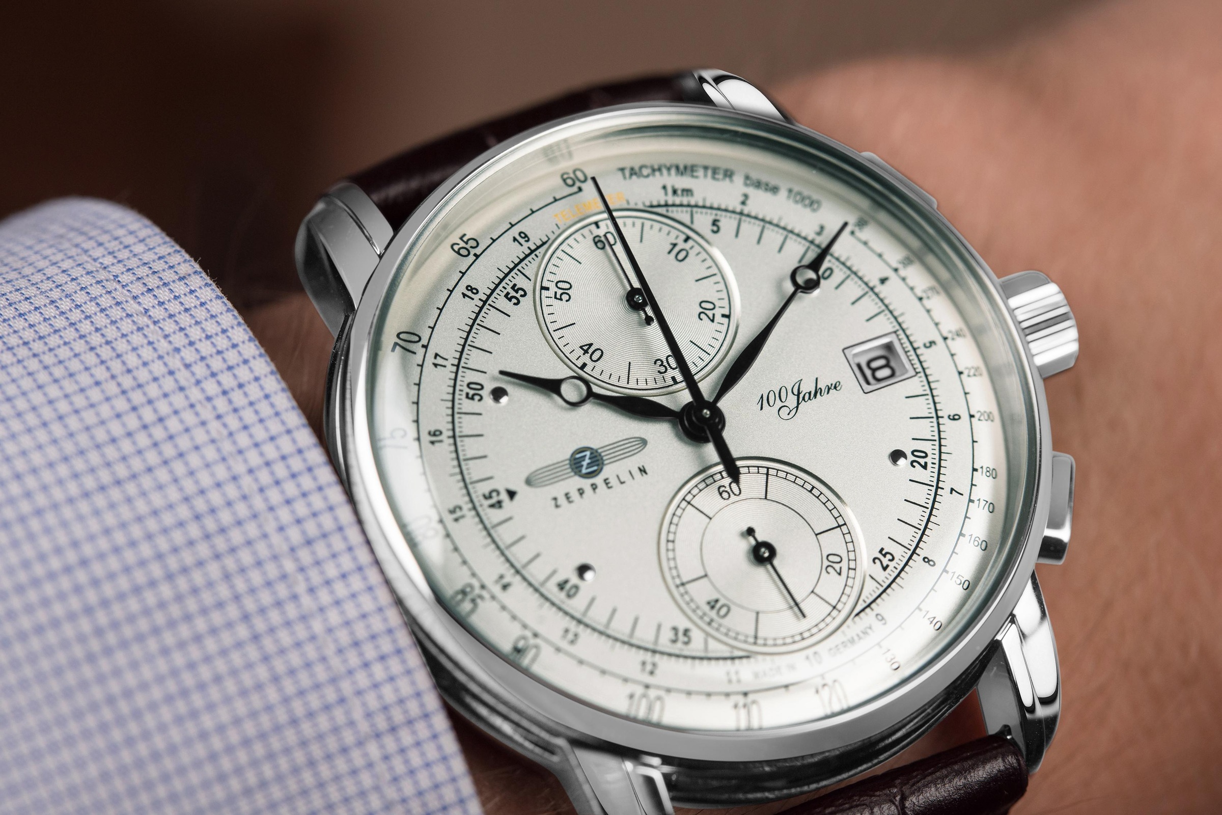 ZEPPELIN Chronograph »100 Jahre« Armbanduhr, Quarzuhr, Herrenuhr, Datum, Stoppfunktion, Made in Germany