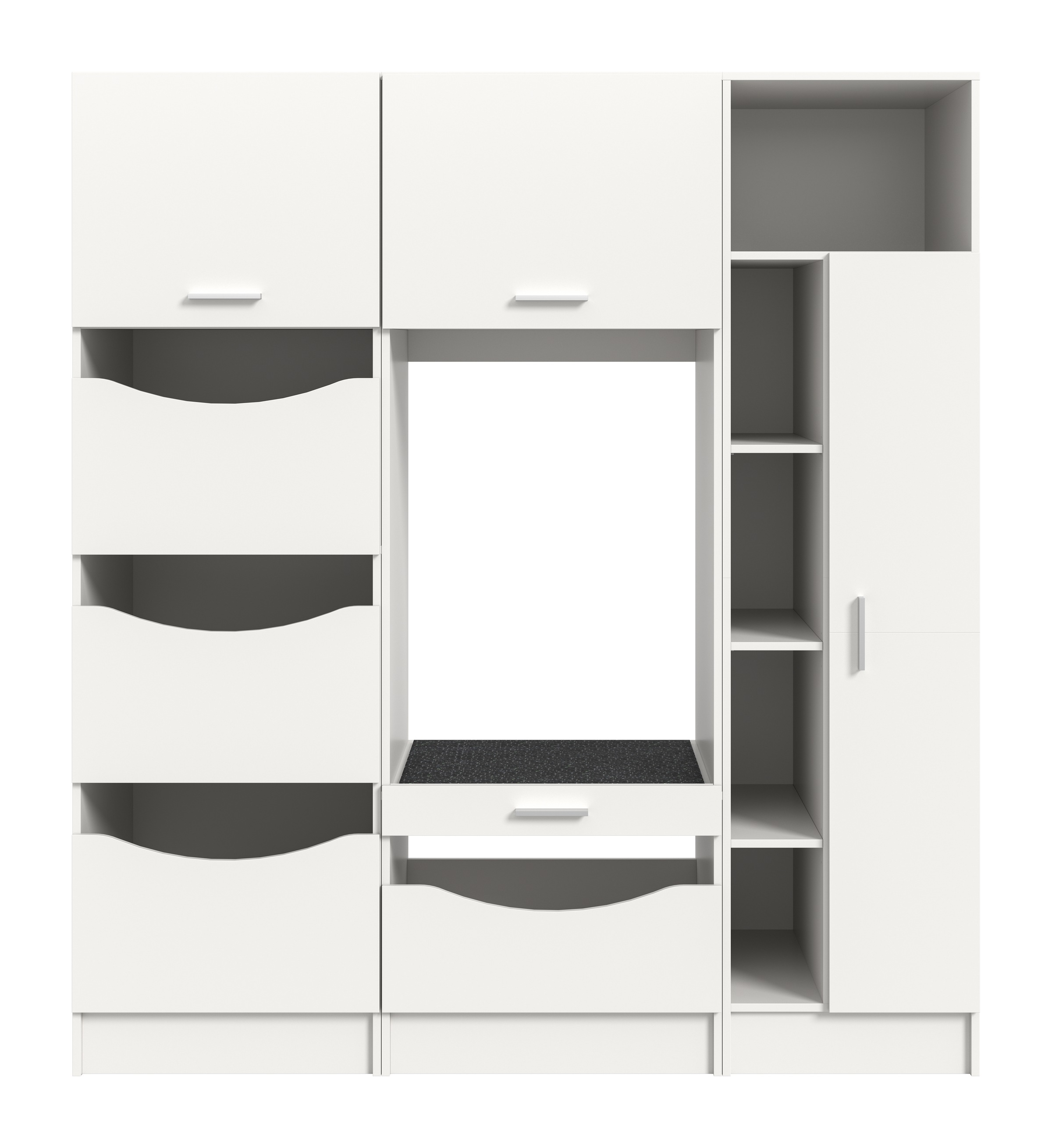 welltime Badmöbel-Set »FALAS, TOPSELLER!, 3-teilig, Hauswirtschaftsraum Set, Breite 176 cm« 1x Wäsche-, 1x Waschmaschinenumbau-, 1x Mehrzweckschrank, 