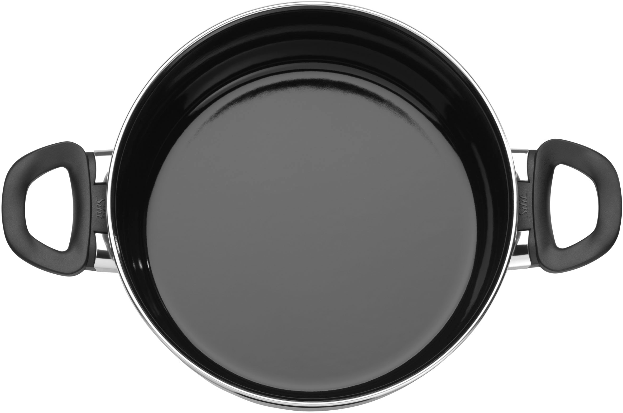 Silit Topf-Set »Modesto Line Black, Induktionstöpfe spülmaschinengeeignet«, Silargan®, (Set, 7 tlg., je 1 Fleischtopf mit Deckel Ø 16/20/24 cm, 1x Stielkasserolle Ø 16 cm), für alle gängigen Herdarten geeignet, Made in Germany