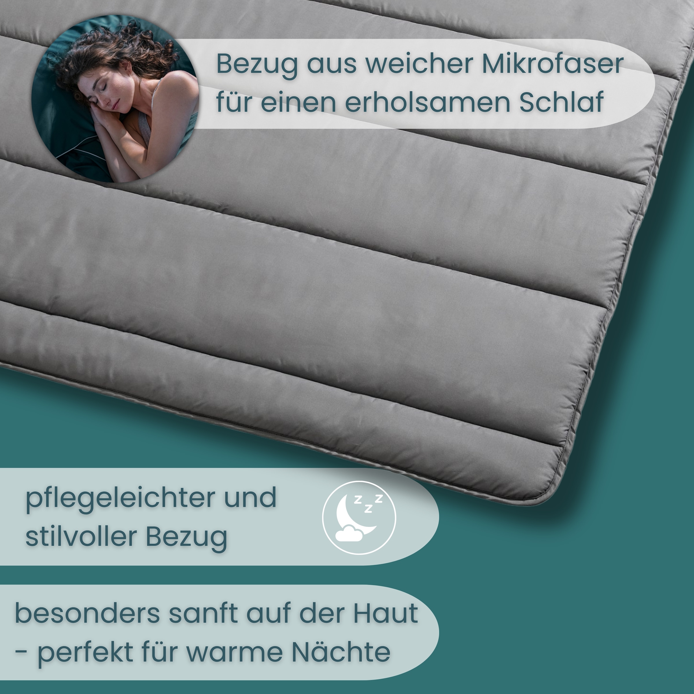OTTO home Microfaserbettdecke »Clarra, Bettdecke 135x200 cm, 155x220 cm, 200x200 cm« leicht Füllung Polyester Bezug Polyester 1 Stk. tlg. Bettdecken in grau, Sommer, Winter, 4 Jahreszeiten, Decke