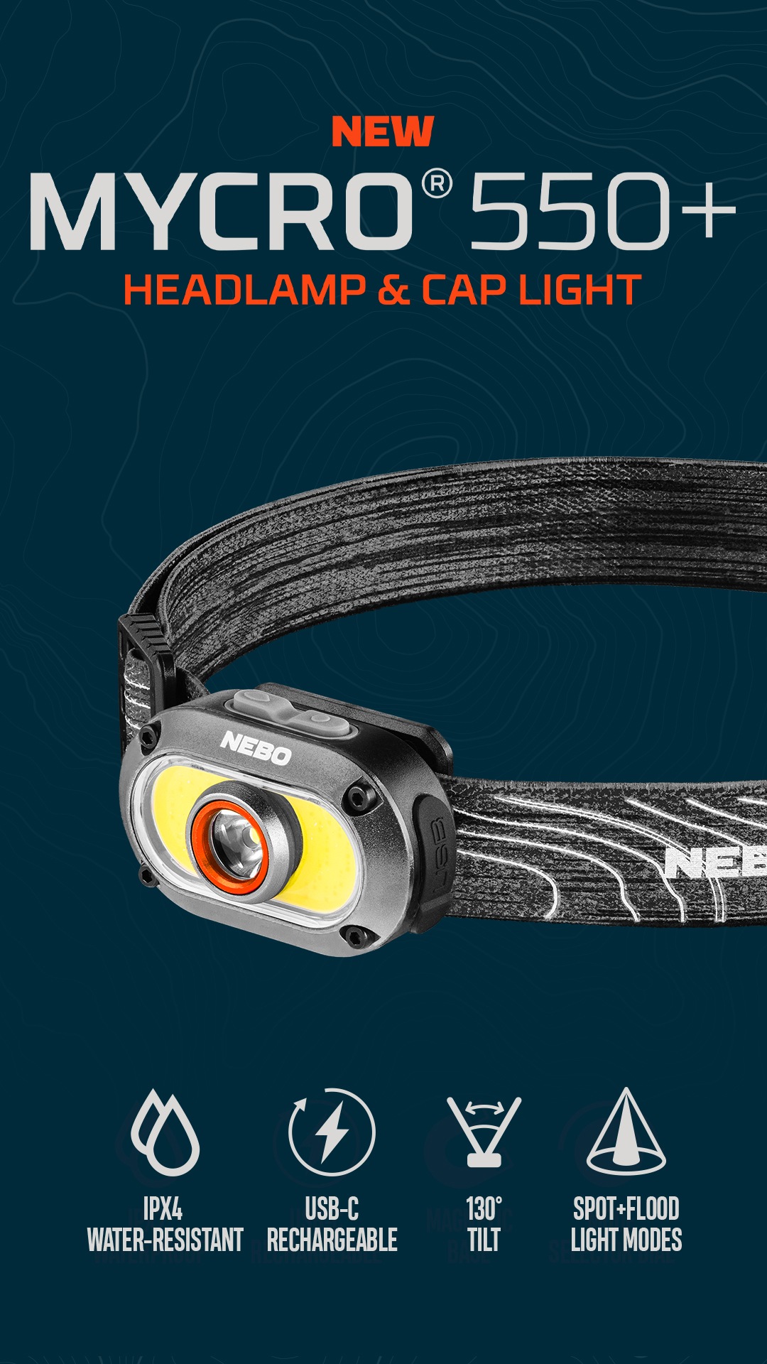 NEBO LED Taschenlampe »Nebo MYCRO 550+« Set, Stirnlampe inkl. Ladekabel, Strinband, 3 Stk. tlg.