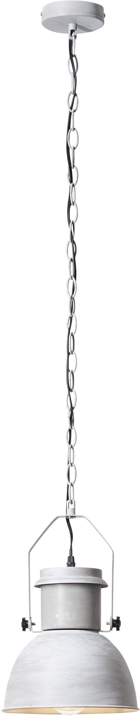 Brilliant Pendelleuchte »SALFORD«, 1 flammig, Leuchtmittel E27 | ohne Leuchtmittel, 124 cm Höhe, Ø 23 cm, E27, Metall, grau/betonfarben