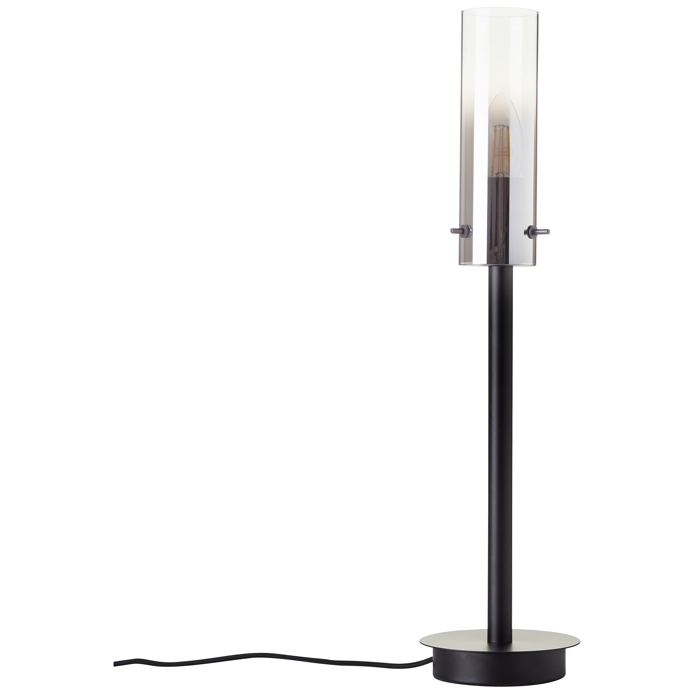 Brilliant Tischleuchte »Glasini«, 1 flammig, Leuchtmittel E14 | ohne Leuchtmittel, 50 x 12 cm, E14, Metall/Rauchglas, matt schwarz