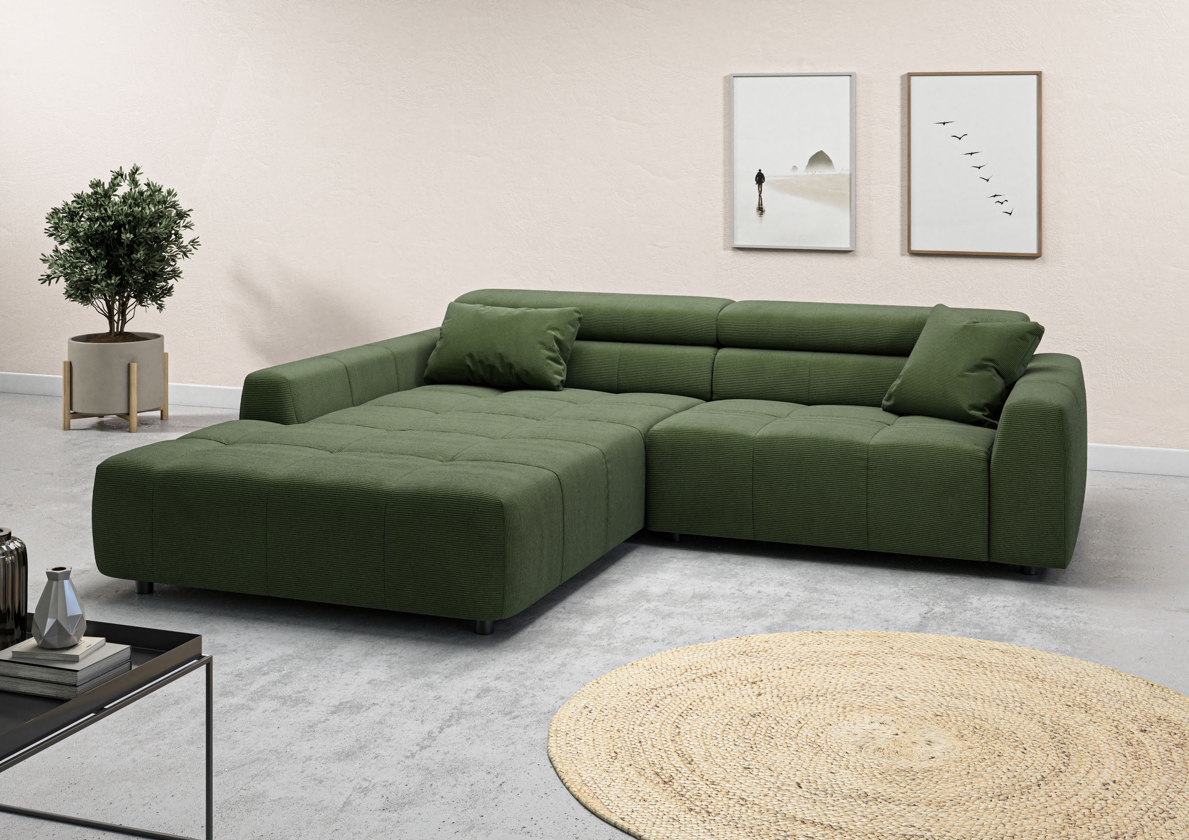 3C Candy Ecksofa »Denver auch mit Cord- und Easy care-Bezug, Kopfteilverste günstig online kaufen