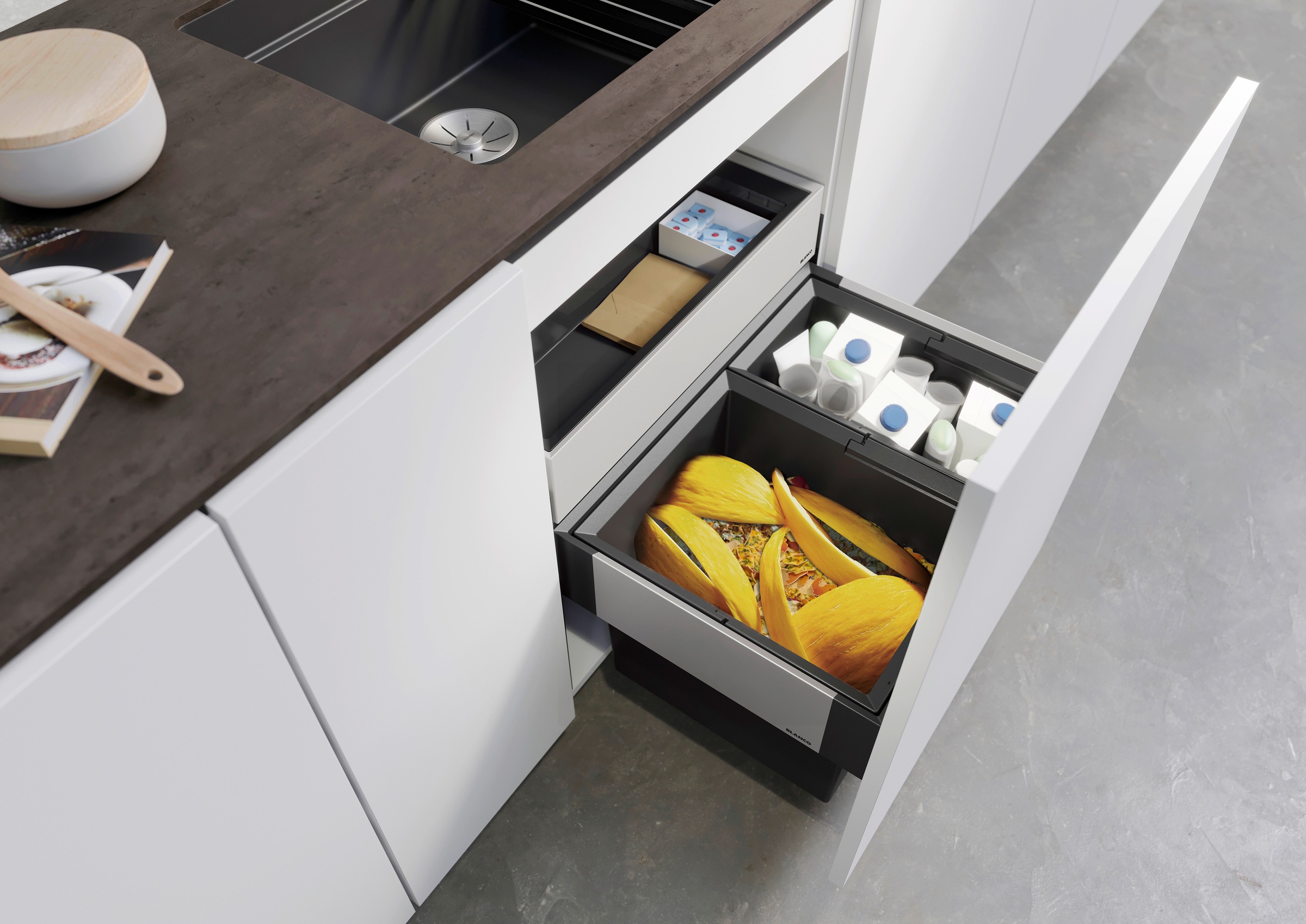 Blanco Mülltrennsystem »Select II 60/2«, 2 Behälter, Orga, Kunststoff, Stah günstig online kaufen