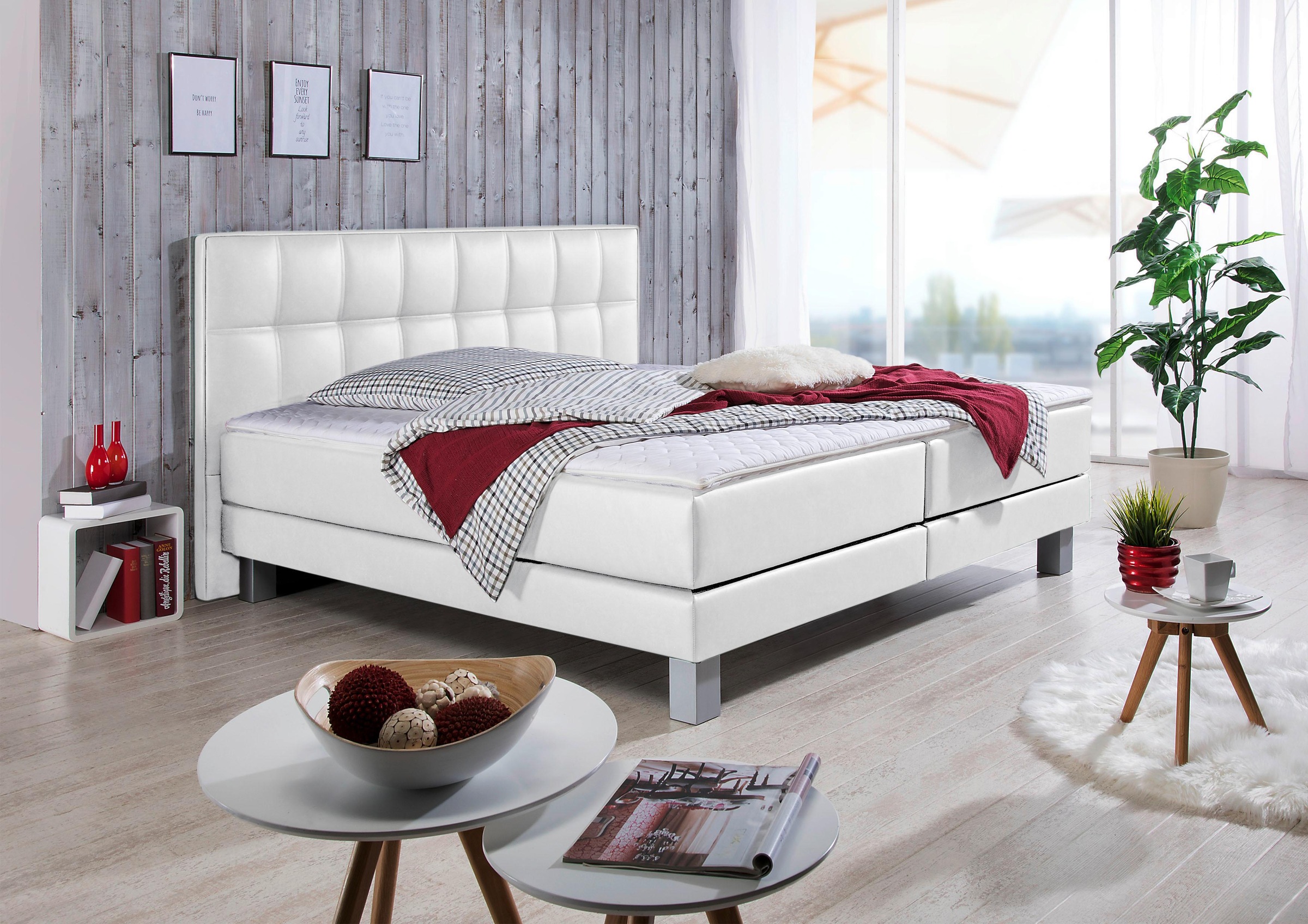 INOSIGN Boxspringbett "Tavira" in 4 Breiten, 4 Farben und 3 Matratzenarten, günstig online kaufen
