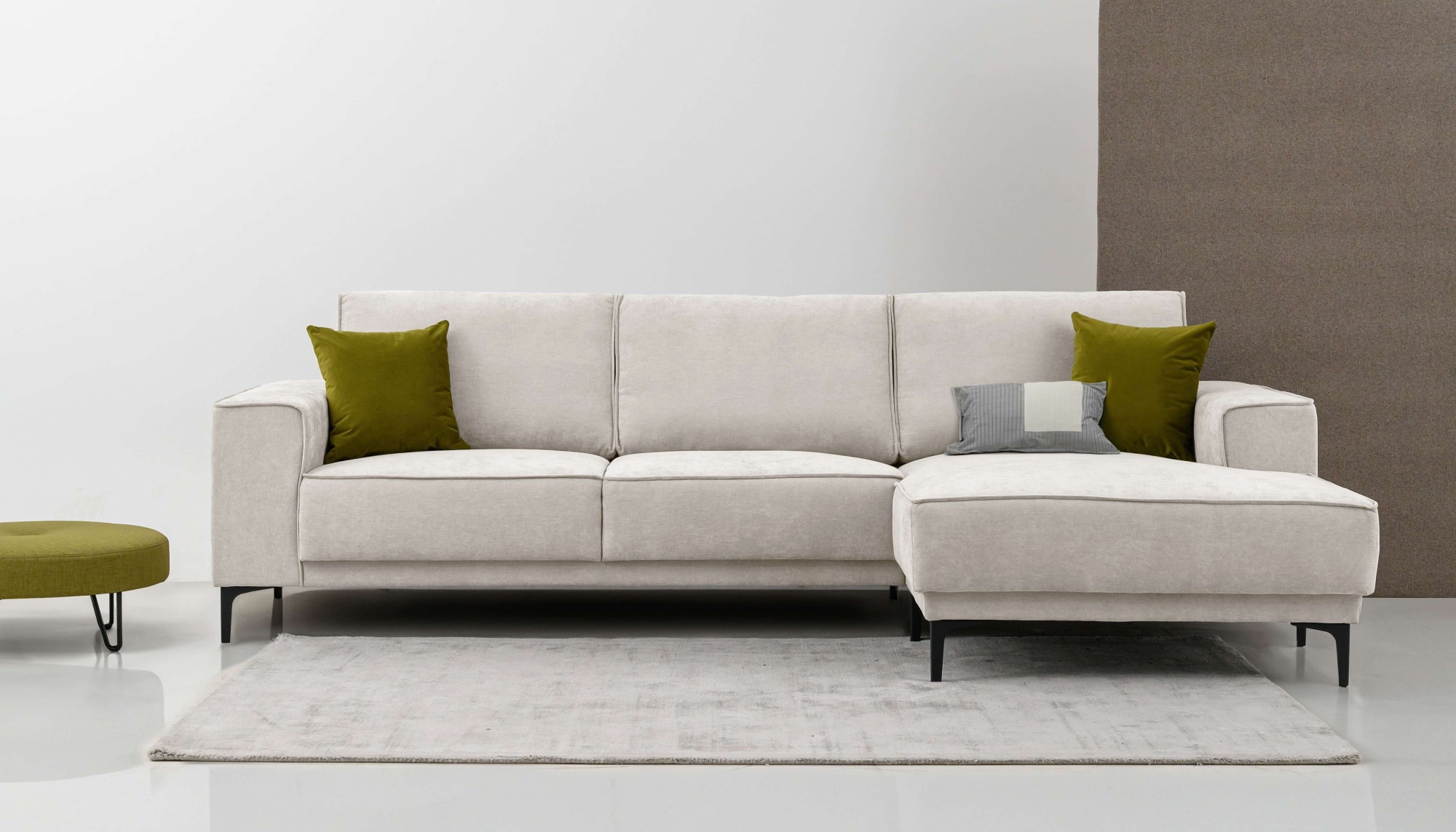 Places of Style Ecksofa »Polsterecke Oland, Struktur, Flachgewebe, Luxus-Mi günstig online kaufen
