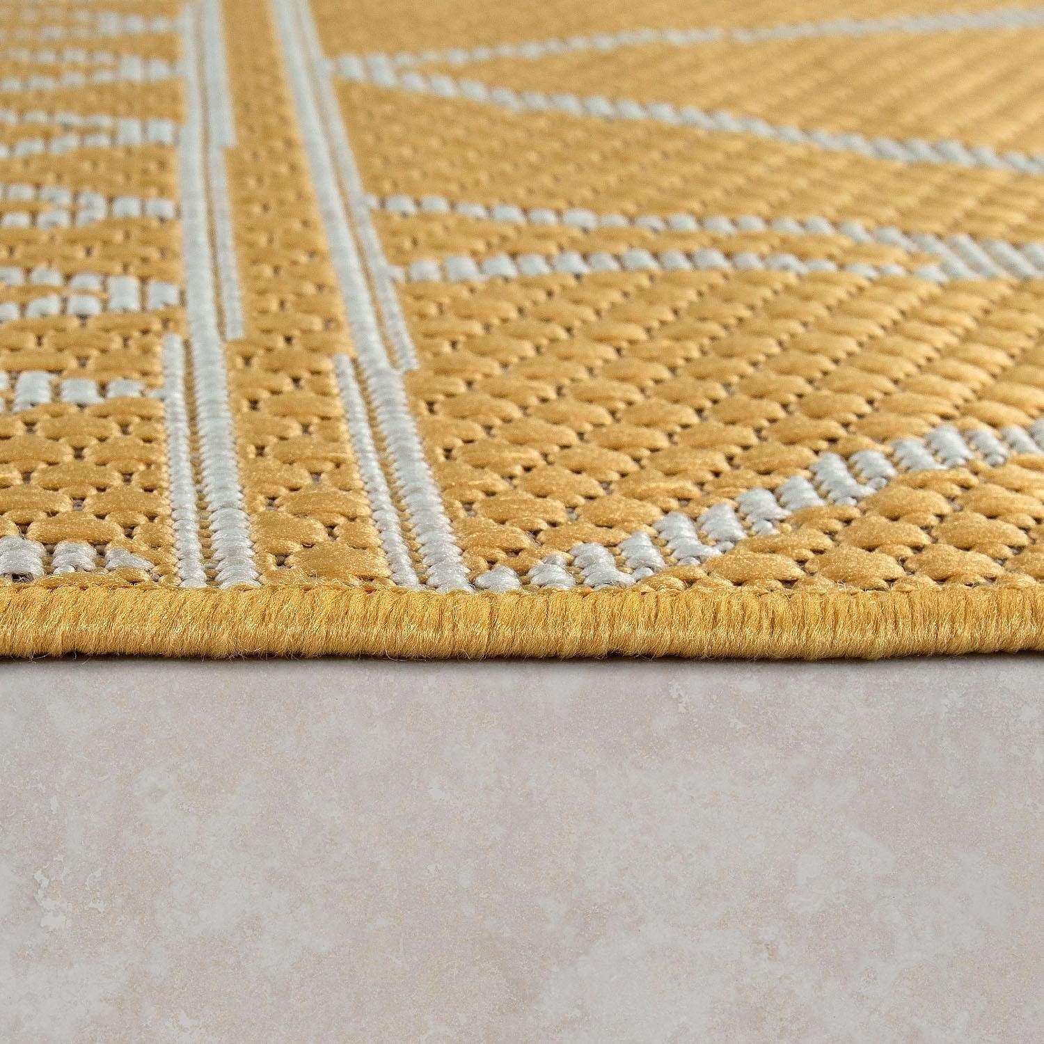 Paco Home Teppich »Illusion 321«, rechteckig, 5 mm Höhe, Flachgewebe, modernes Design, In- und Outdoor geeignet, UV-beständig