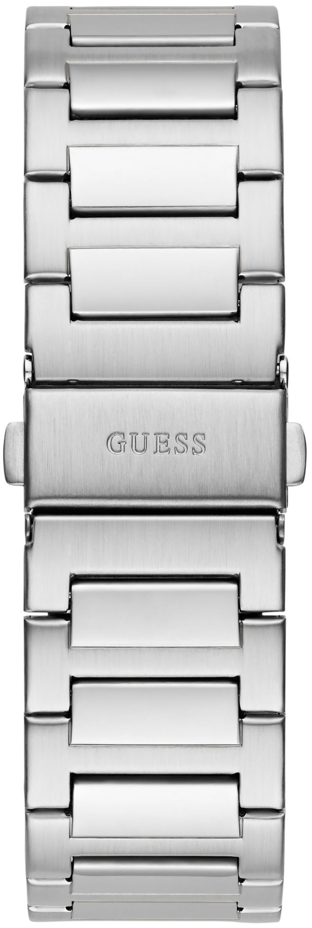 Guess Quarzuhr »VINYL«, Armbanduhr, Herrenuhr, Edelstahlarmband, Mineralglas, analog