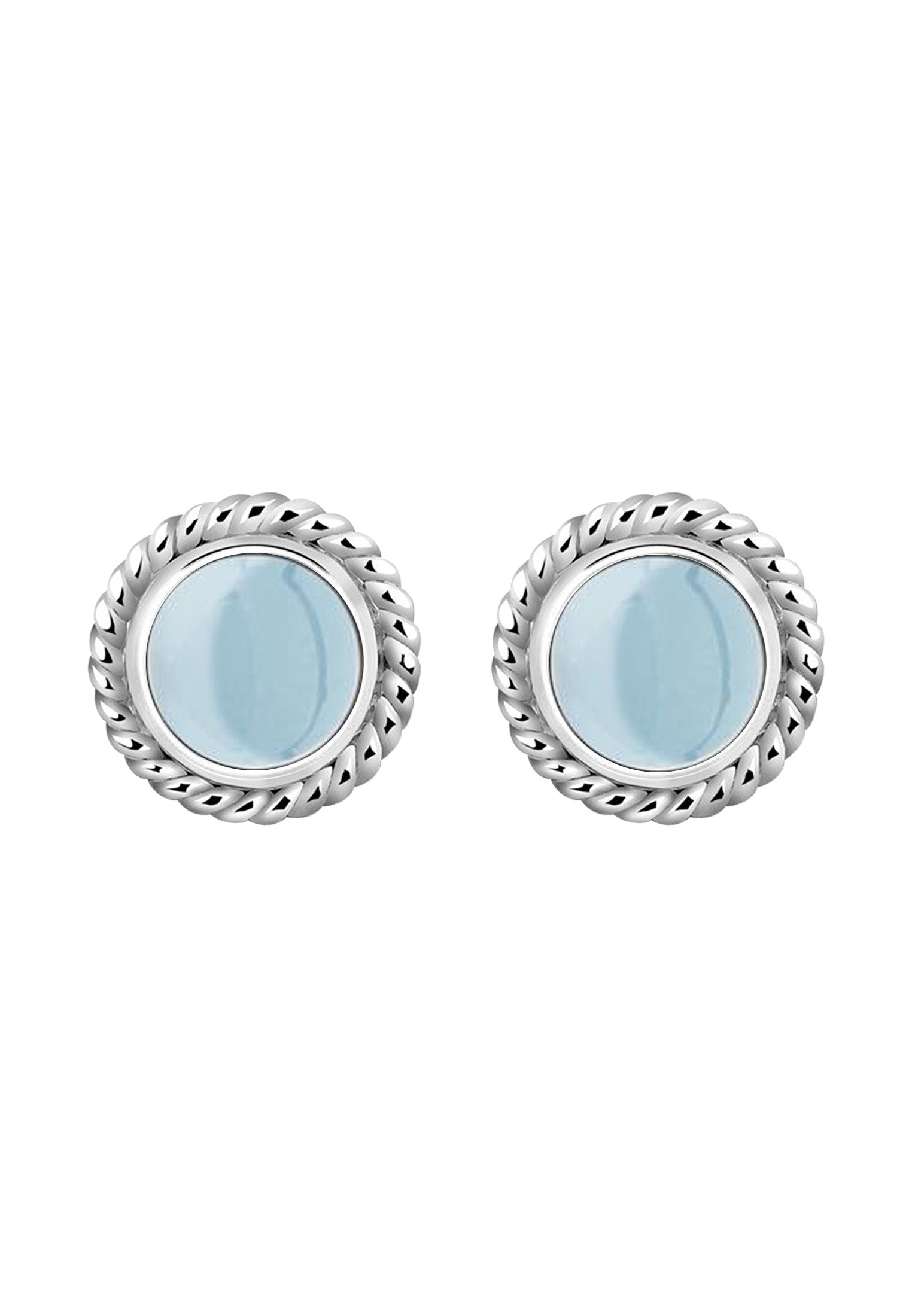 Nenalina Paar Ohrstecker »Aquamarin Geburtsstein März Trend Edel 925 Silber«