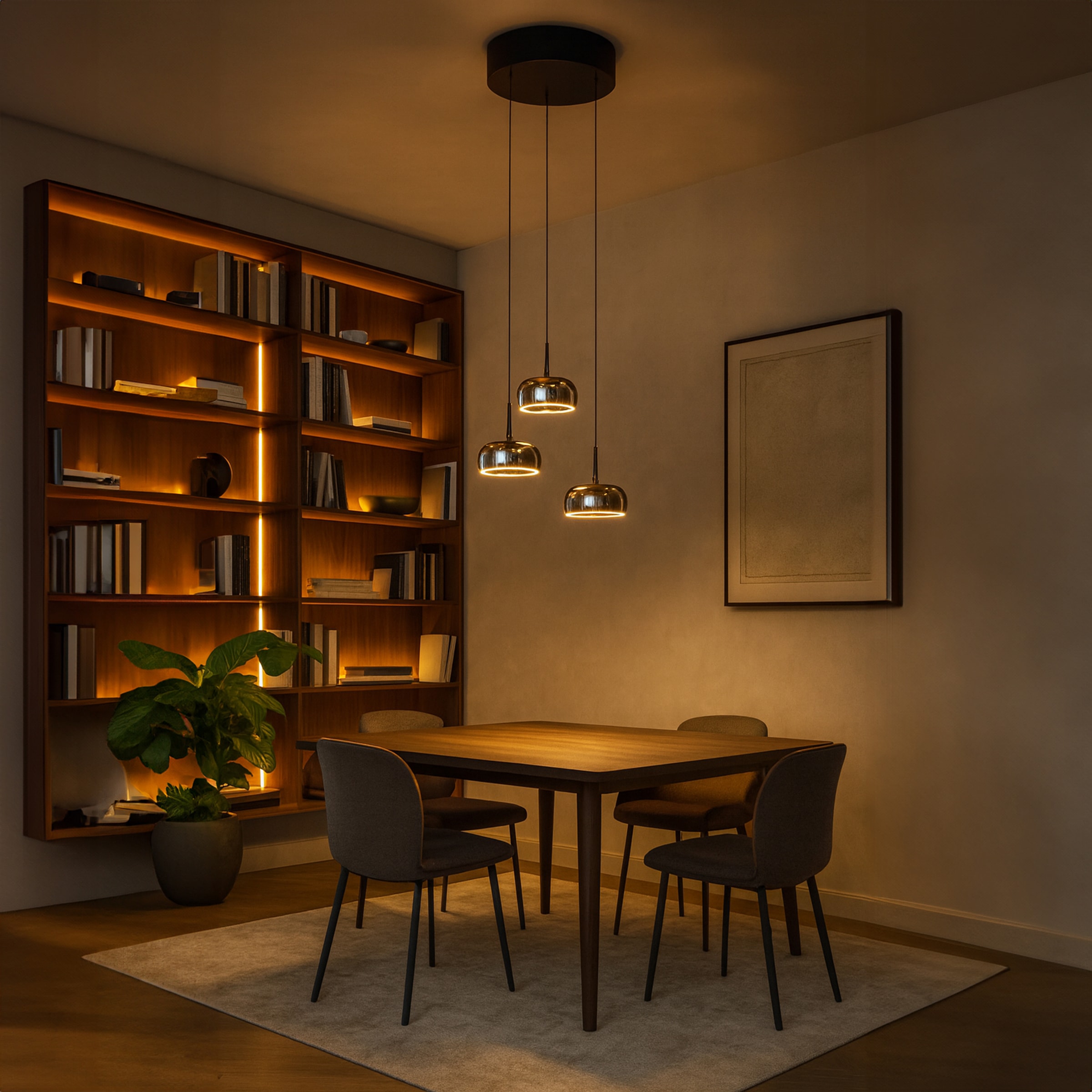 lumiCouture LED Pendelleuchte »Phantom« LED-Modul 1 Stk. Warmweiß H. 150 cm, 2700 K, schwebende Optik, Rauchglas, schwarz