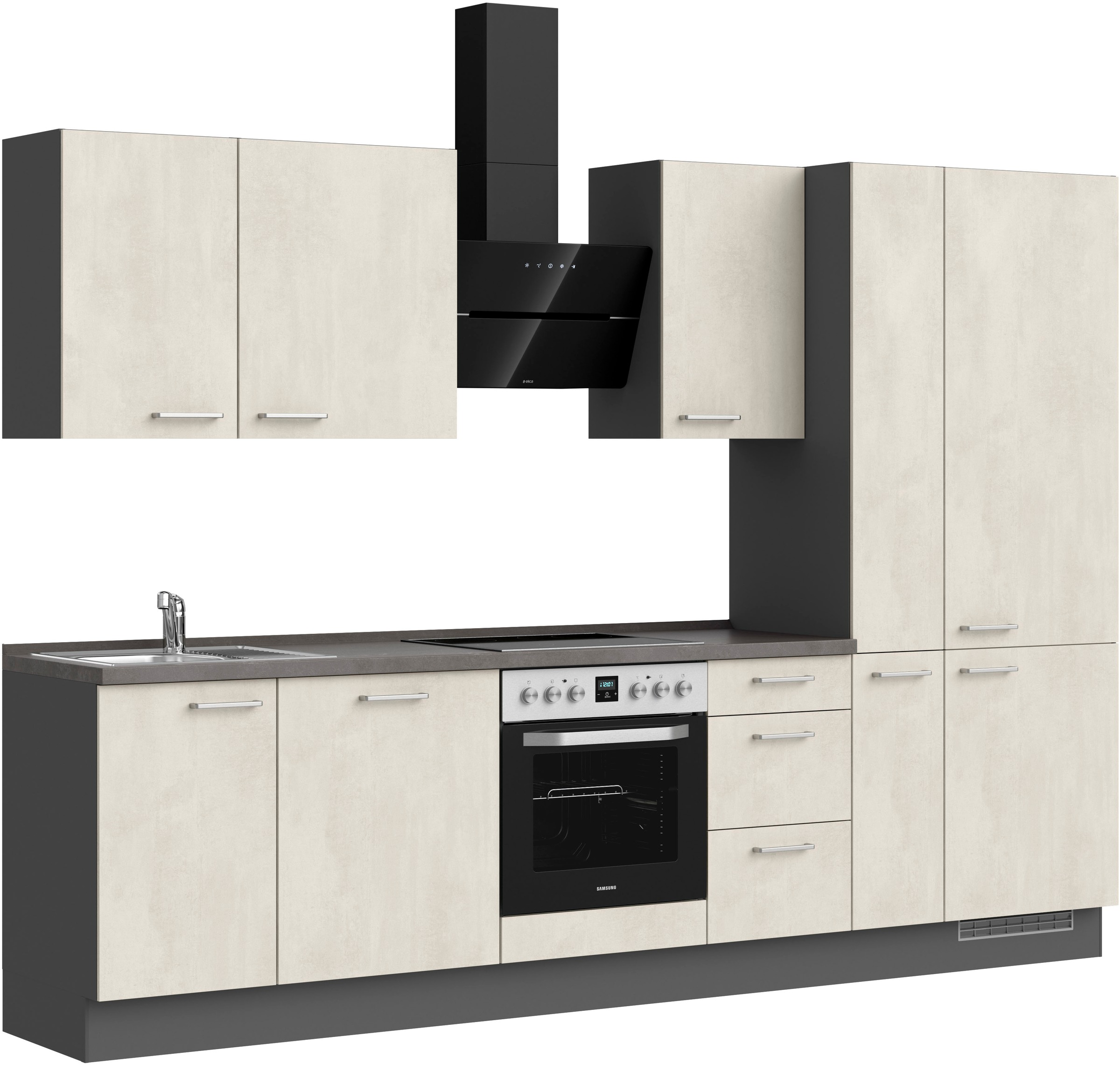 nobilia® Küchenzeile »"Riva II"« vormontiert, Ausrichtung wählbar, Breite 300 cm, wahlw. mit E-Geräten