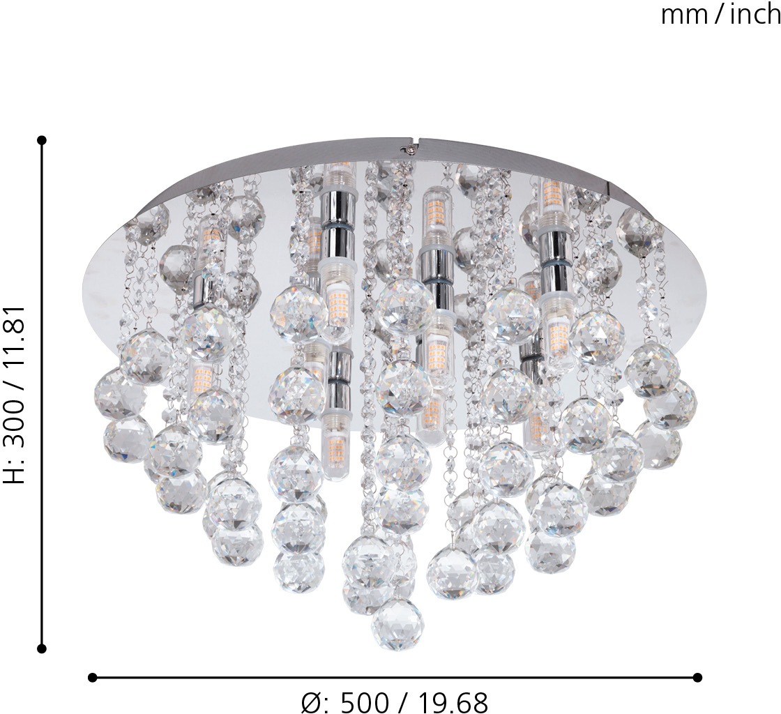 EGLO LED Deckenleuchte »ALMONTE«, G9, Warmweiß, chrom / Ø50 x H30cm / inkl. günstig online kaufen