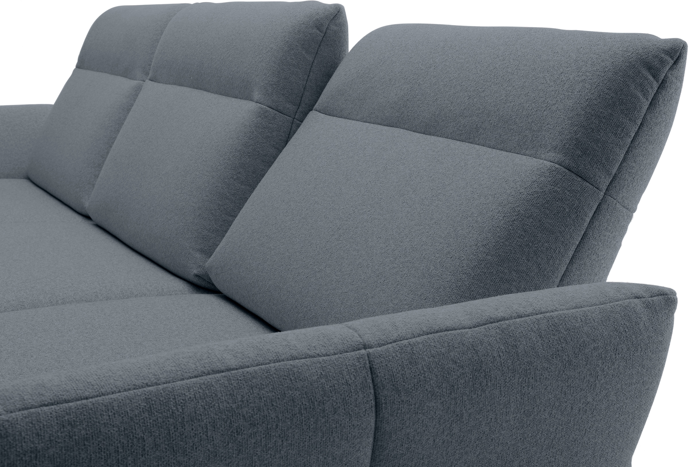 Creation BY ROLF BENZ Ecksofa »CR.460«, Sockel in Nussbaum, Winkelfüße in Umbragrau, Breite 298 cm