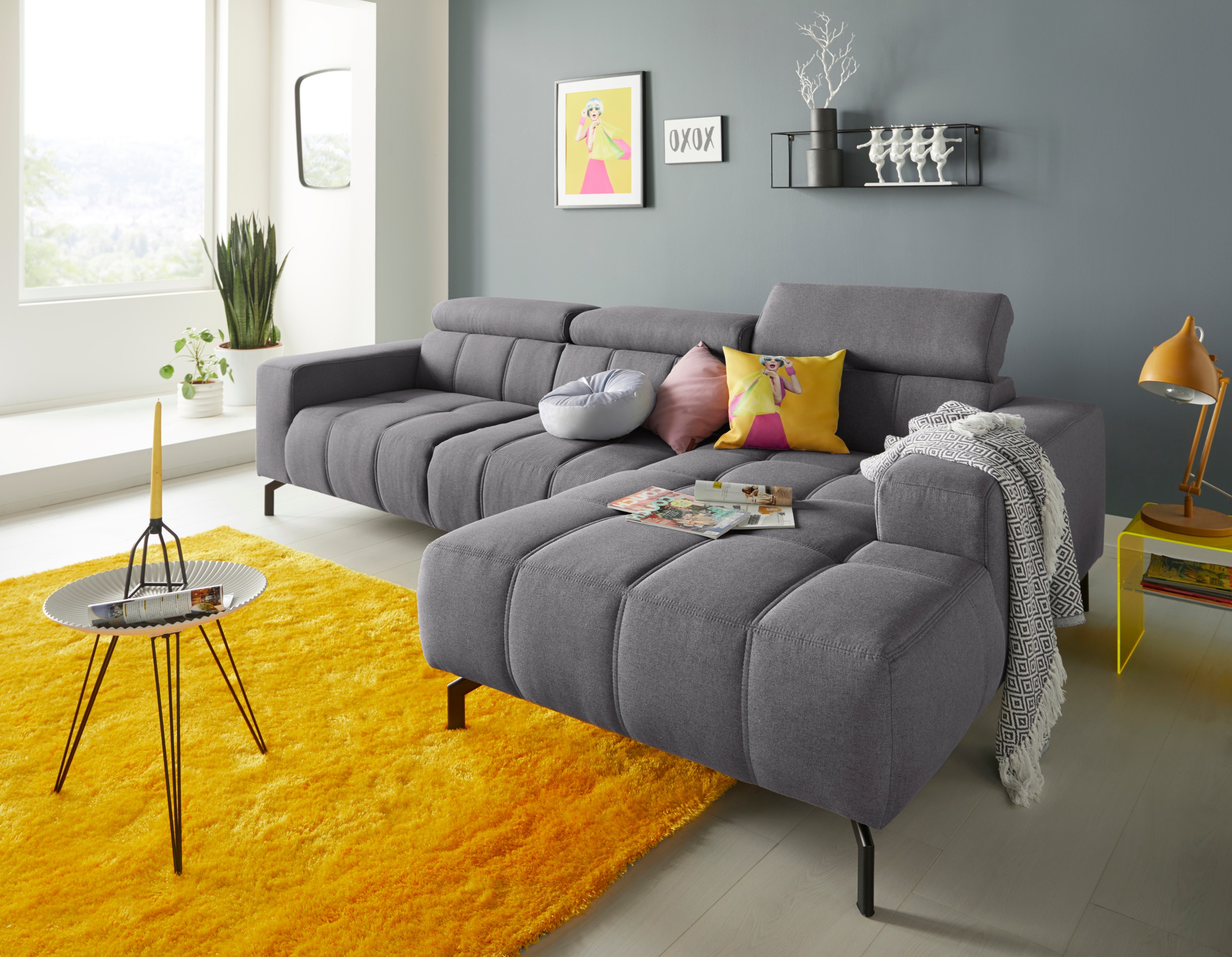 DOMO collection Ecksofa »Cunelli tolle Sitznähte als Designelement, fester günstig online kaufen
