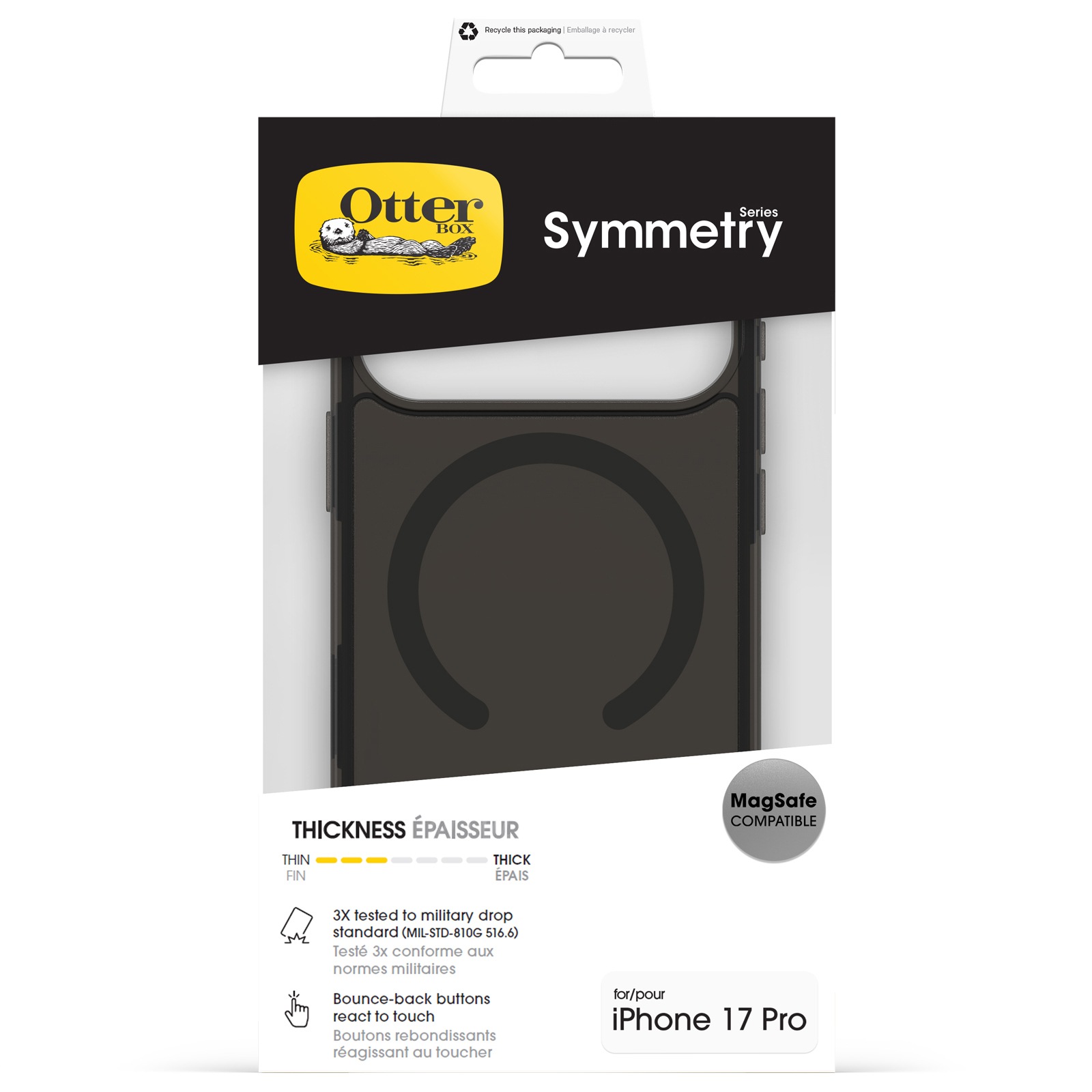Otterbox Handyhülle »Symmetry Series Clear mit MagSafe für Apple iPhone 17 Pro« Apple iPhone 17 Pro Backcover, Schutzhülle, Handyschutzhülle, Case, Schutzcase, stoßfest
