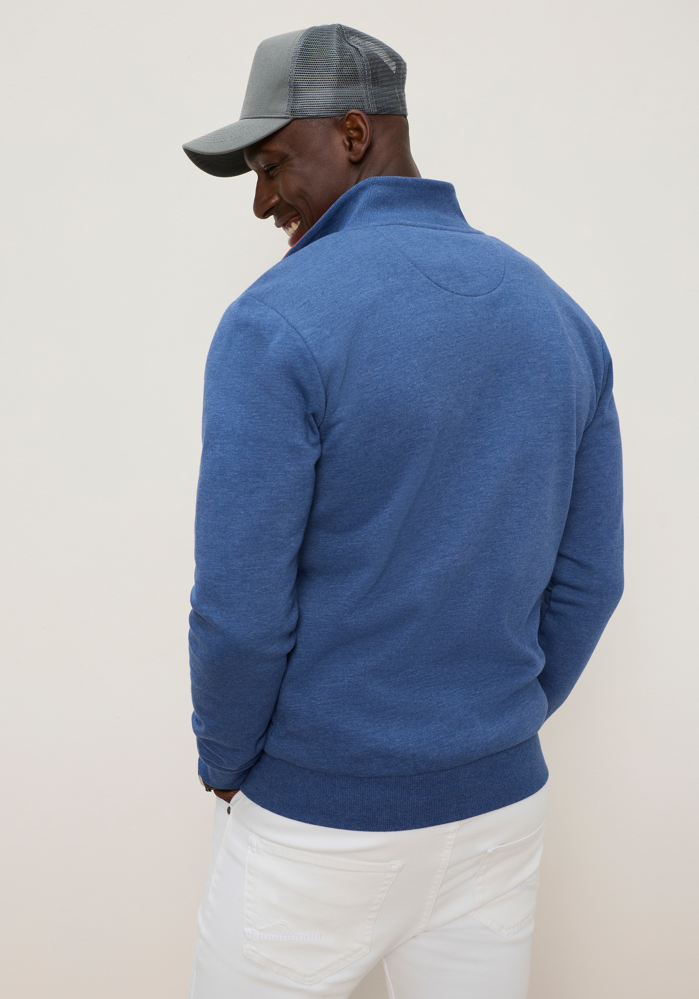DELMAO Sweatjacke mit Reißverschluss, hochschließender Kragen, Langarm